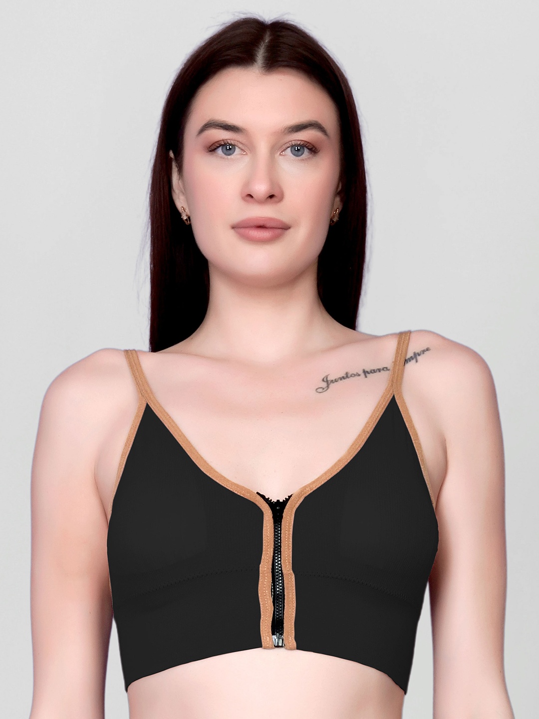 

Gopalvilla Removable Padding Full Coverage Everyday Bra with All Day Comfort, Black