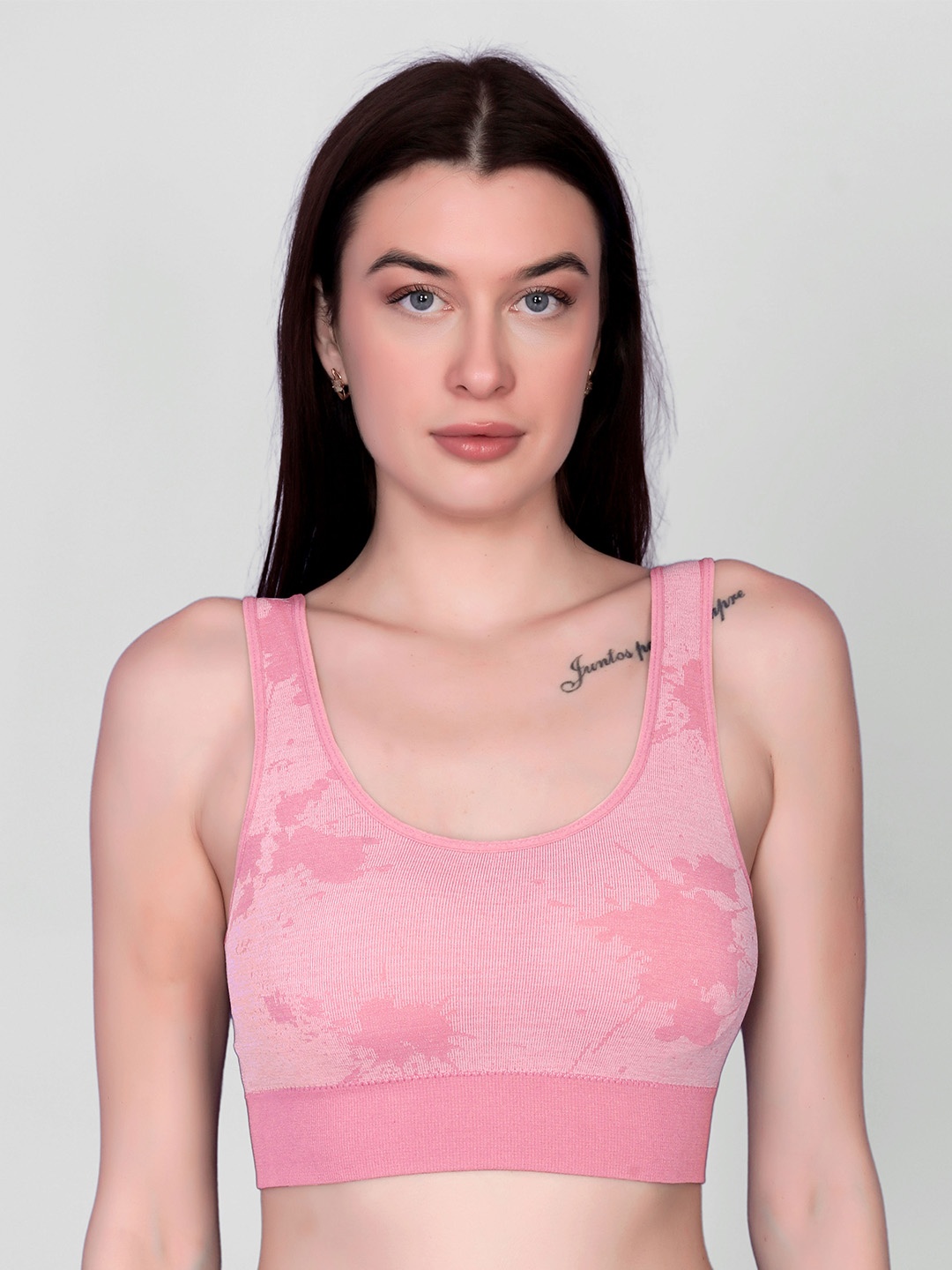 

Gopalvilla Full Coverage Lightly Padded Workout Bra With All Day Comfort, Pink