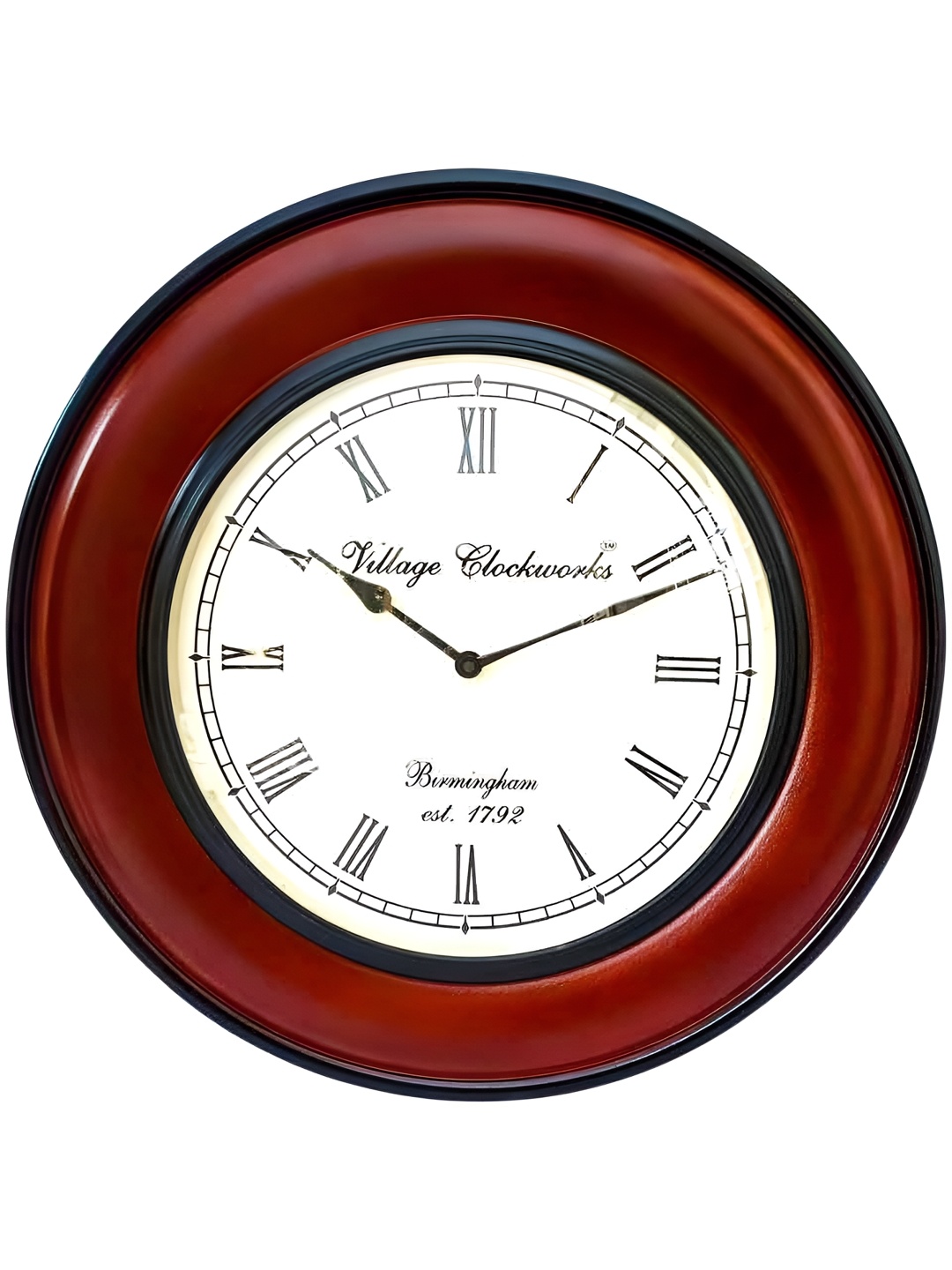 

apka mart Brown & White Wooden Contemporary Round Shaped Wall Clock