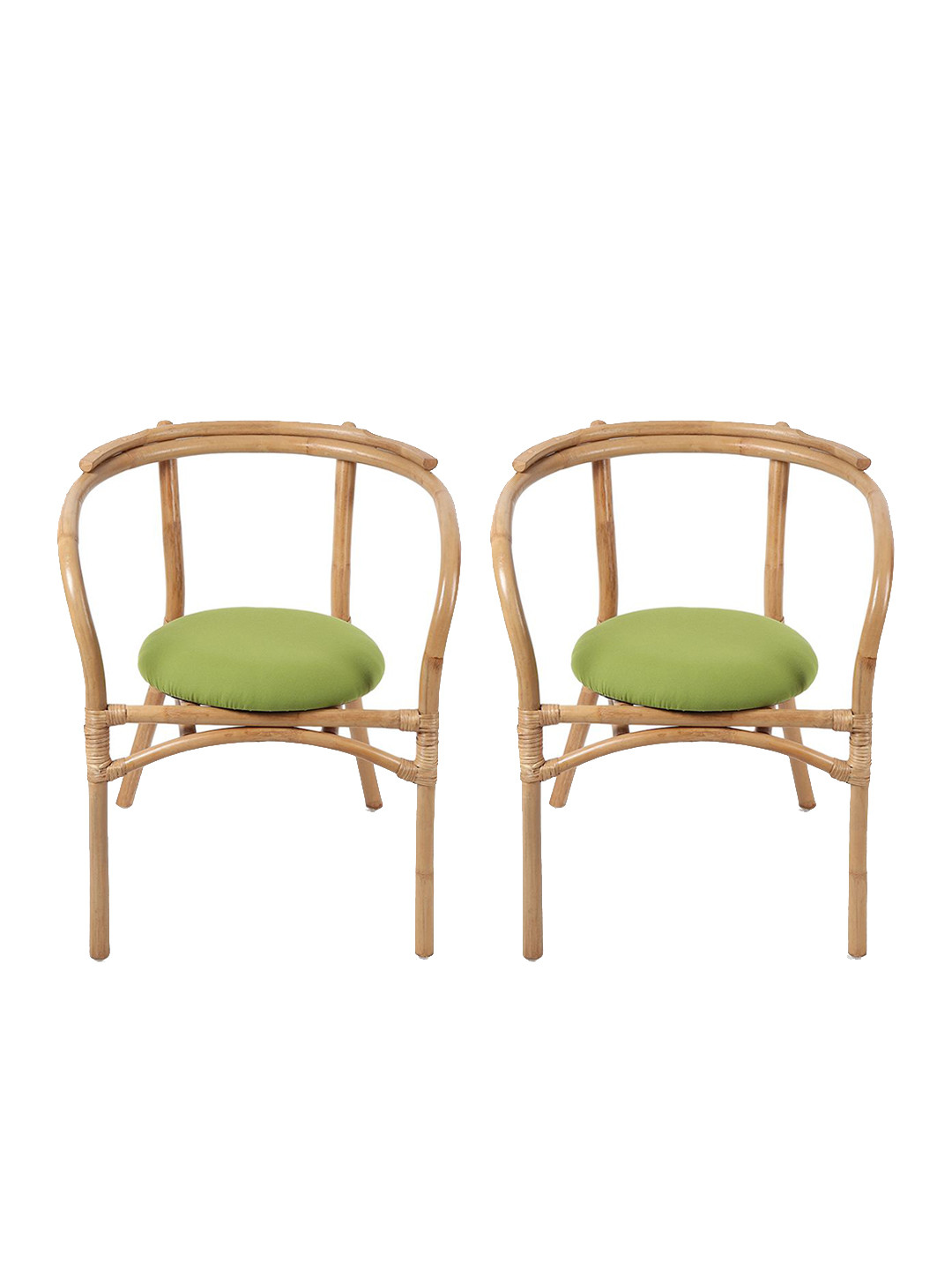

HABERE INDIA Mojo 2Pcs Beige Bamboo Rattan Chairs