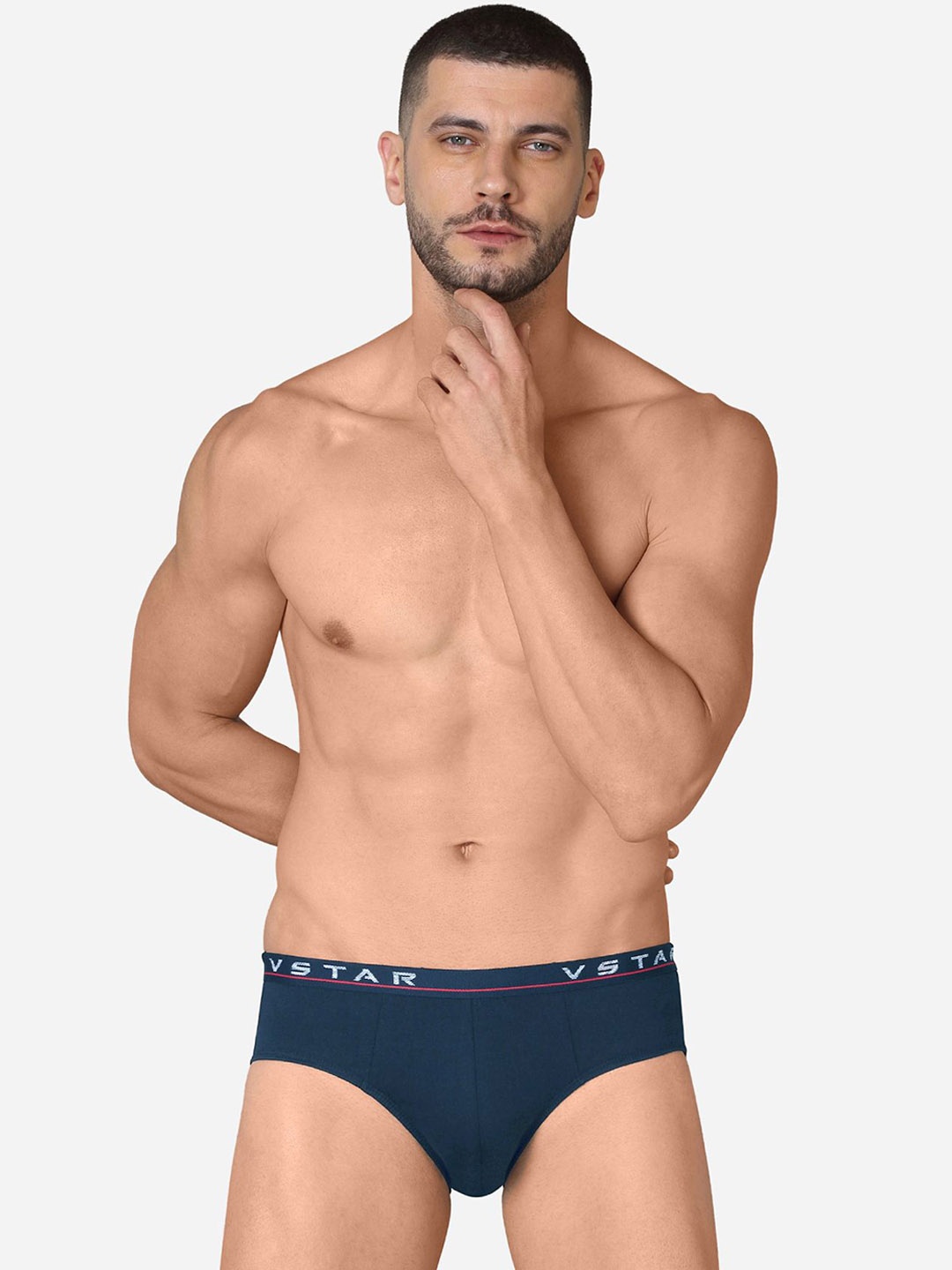 

VStar Solid Pack Of 2 Basic Briefs ADAMS NEO-2PCS-POSEIDON, Blue