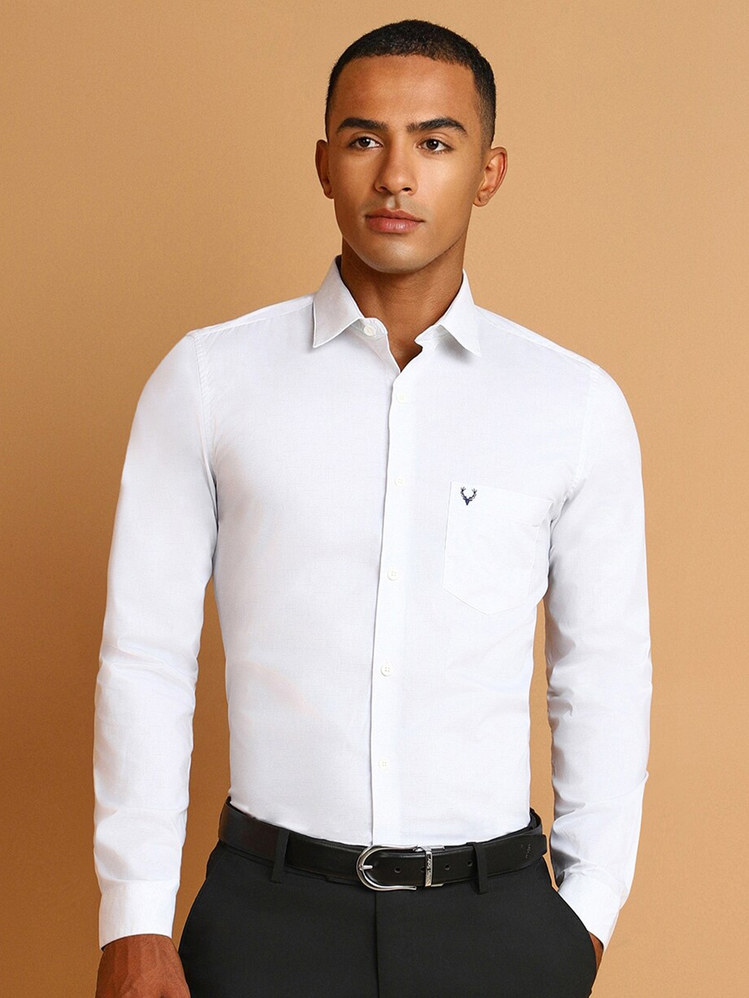 

Allen Solly Slim Fit Geometric Printed Formal Shirt, White