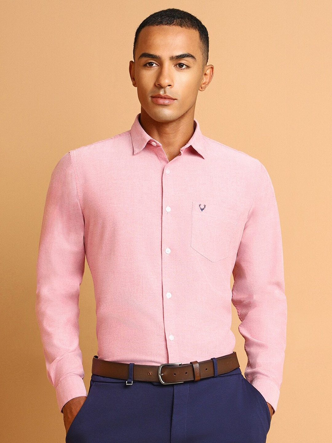 

Allen Solly Spread Collar Slim Fit Cotton Formal Shirt, Pink