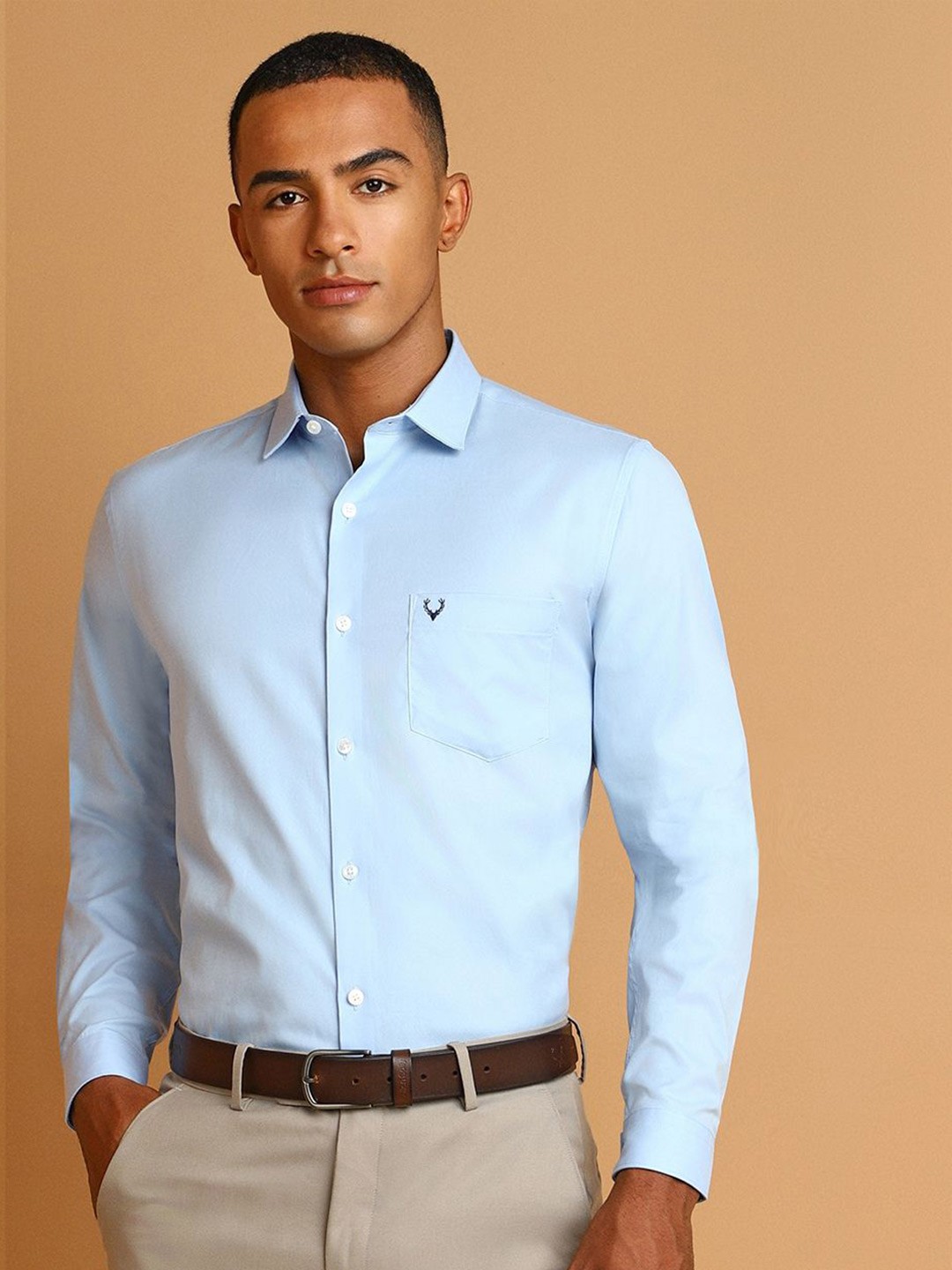 

Allen Solly Slim Fit Pure Cotton Formal Shirt, Blue