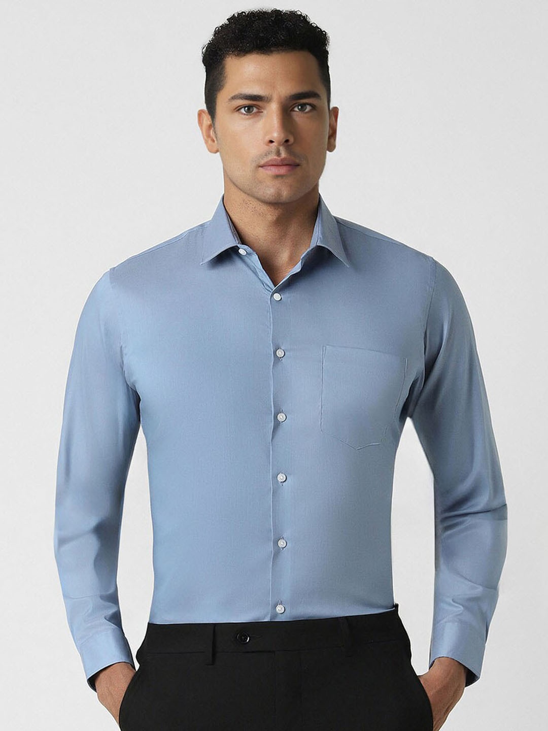 

Van Heusen Slim Fit Spread Collar Shirt, Blue