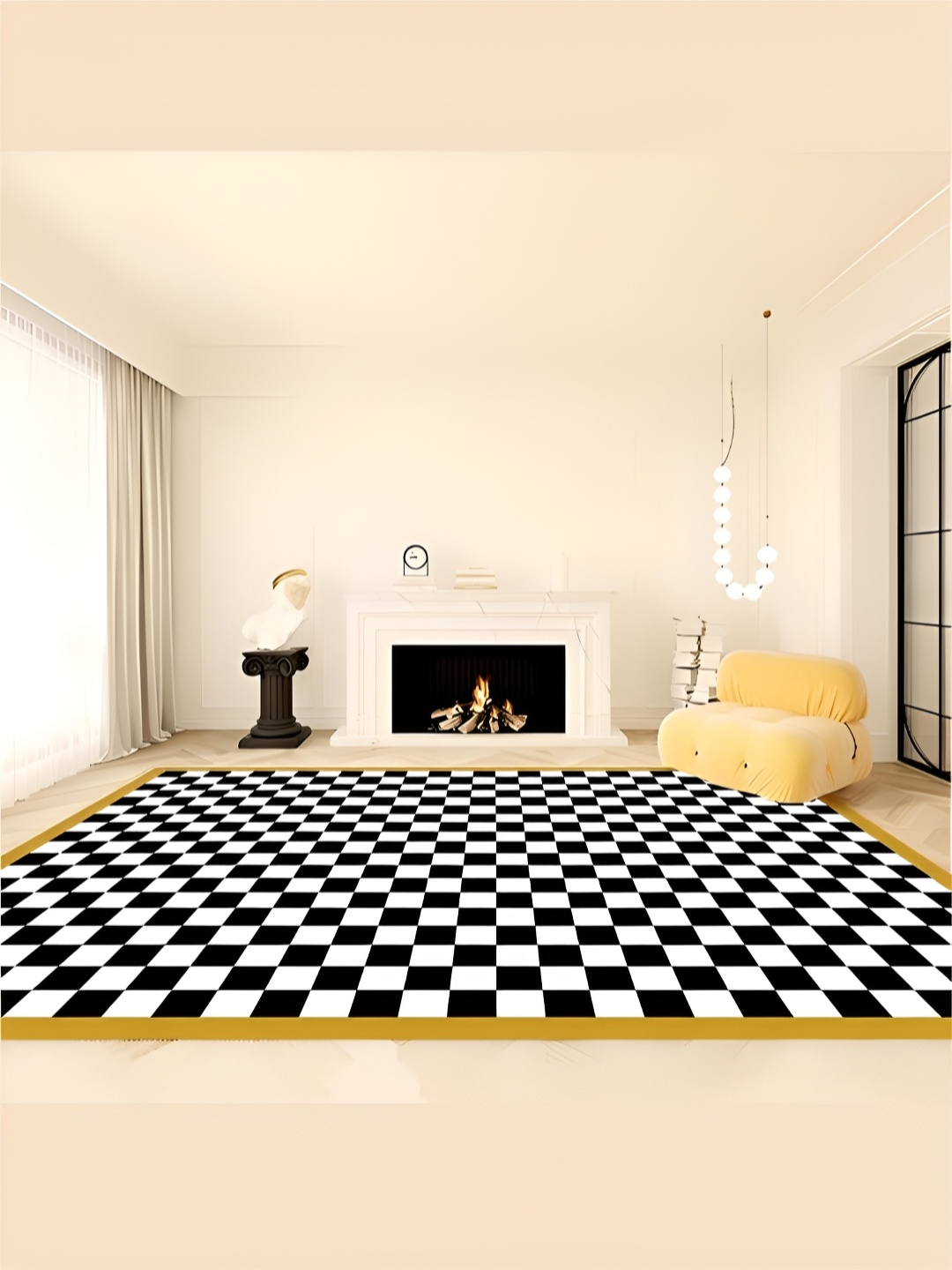 

RUGSMITH Black & White Abstract Hand-Tufted Carpet
