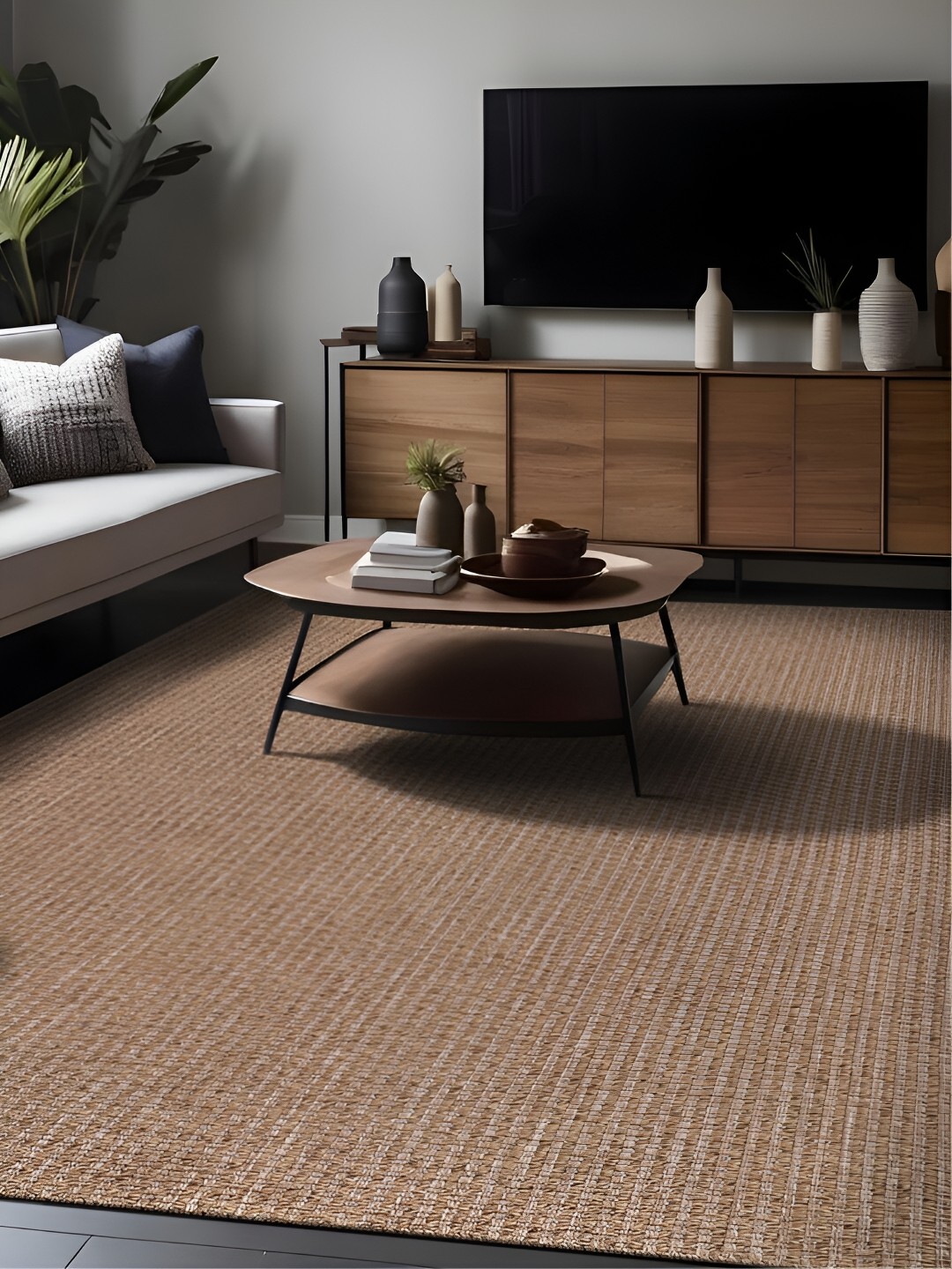 

RUGSMITH Brown Abstract Hand-Tufted Carpet