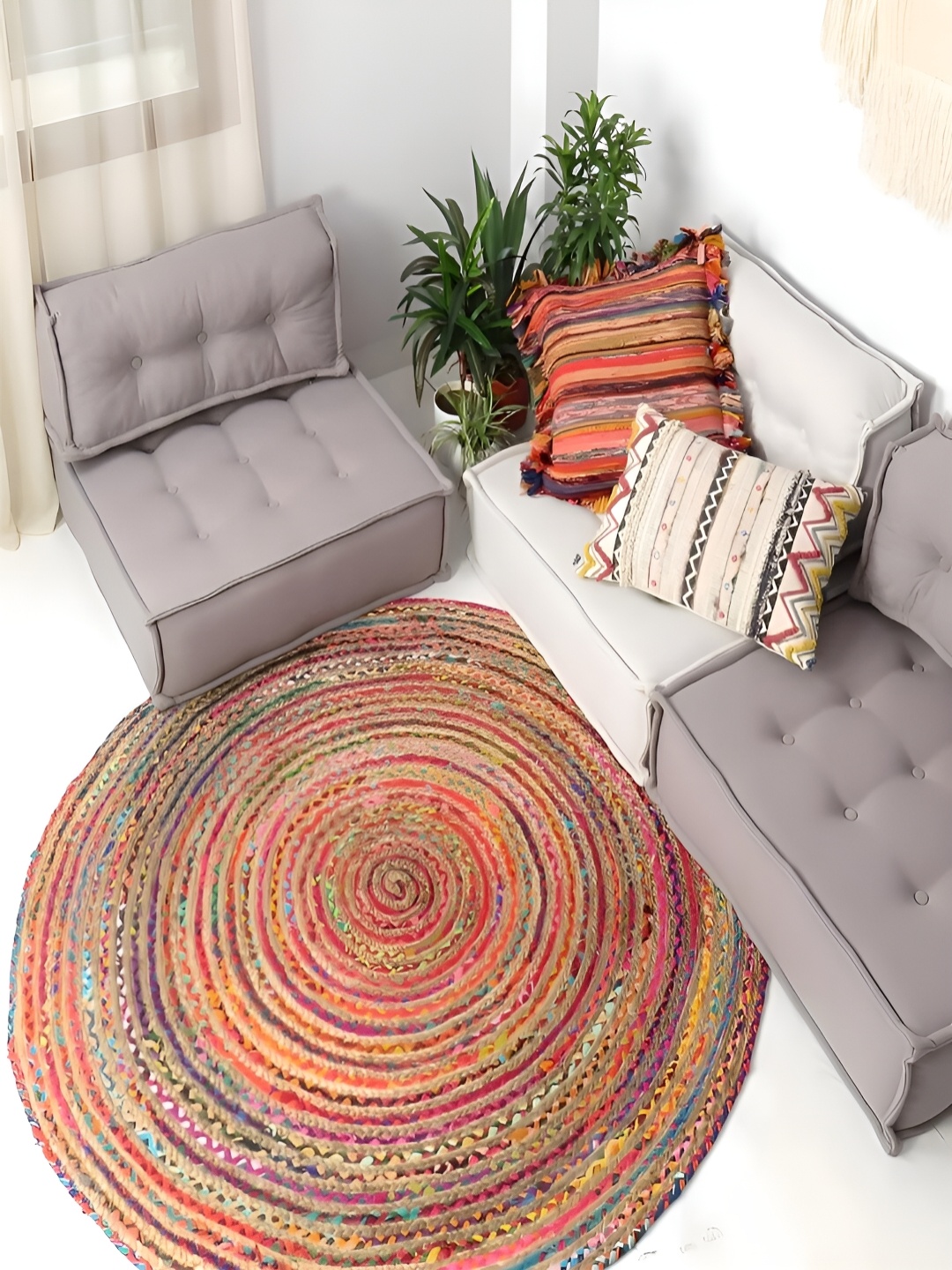 

RUGSMITH Red & Yellow Abstract Hand-Tufted Carpet