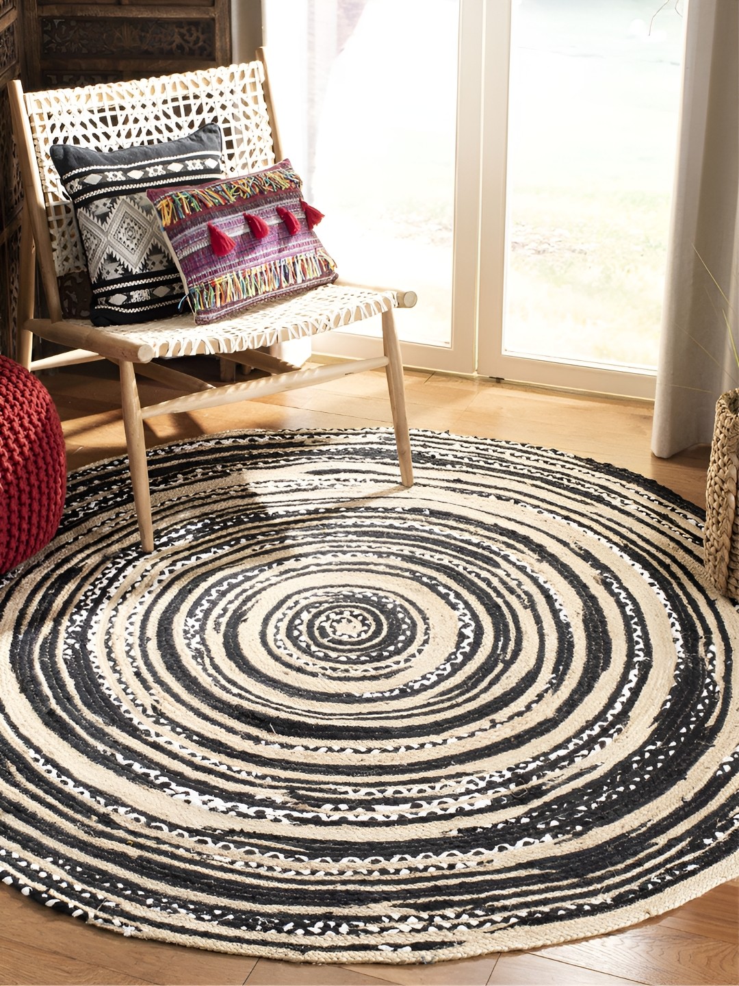 

RUGSMITH Beige & Black Abstract Hand-Tufted Carpet