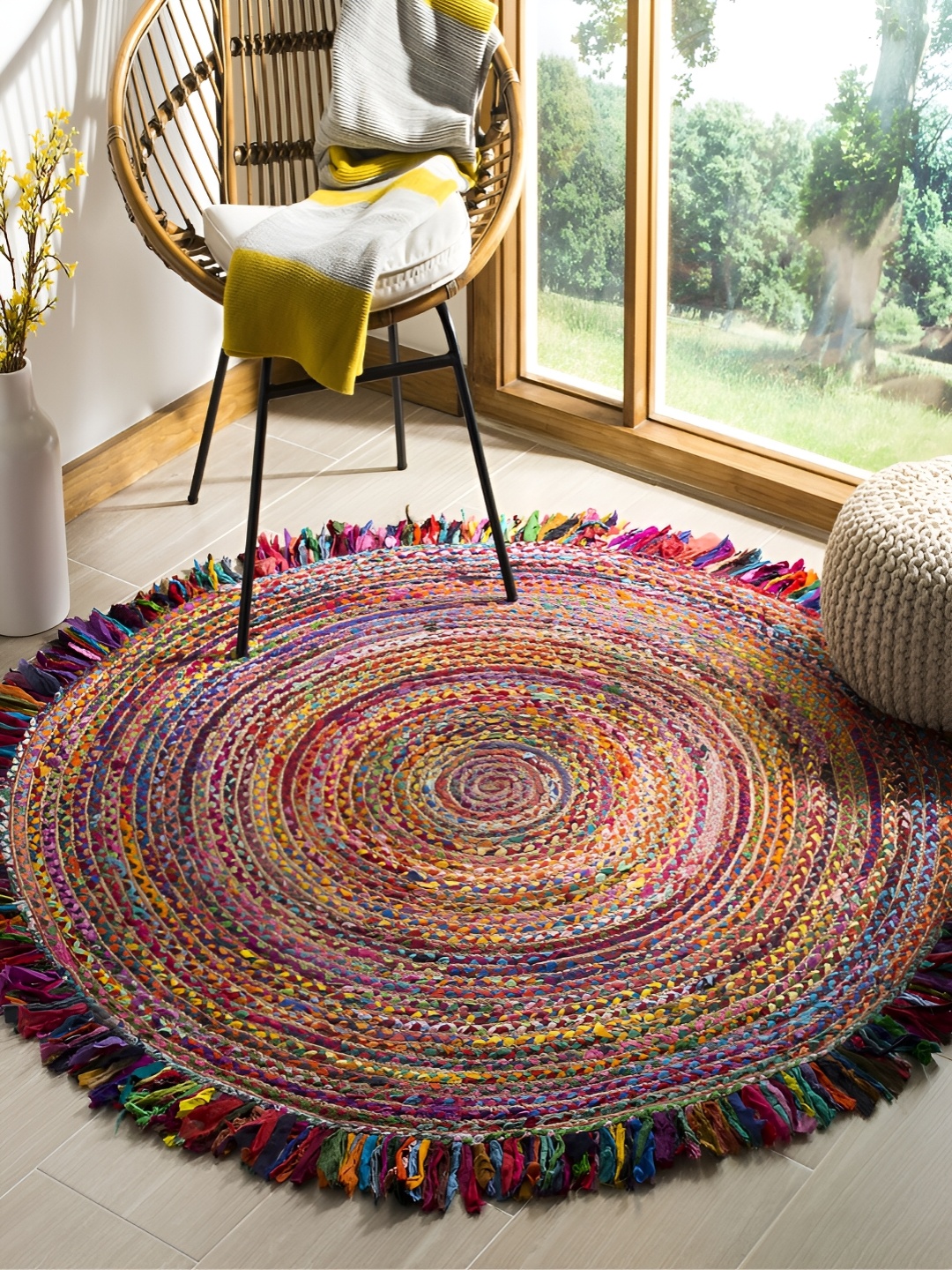 

RUGSMITH Pink & Yellow Abstract Hand-Tufted Carpet