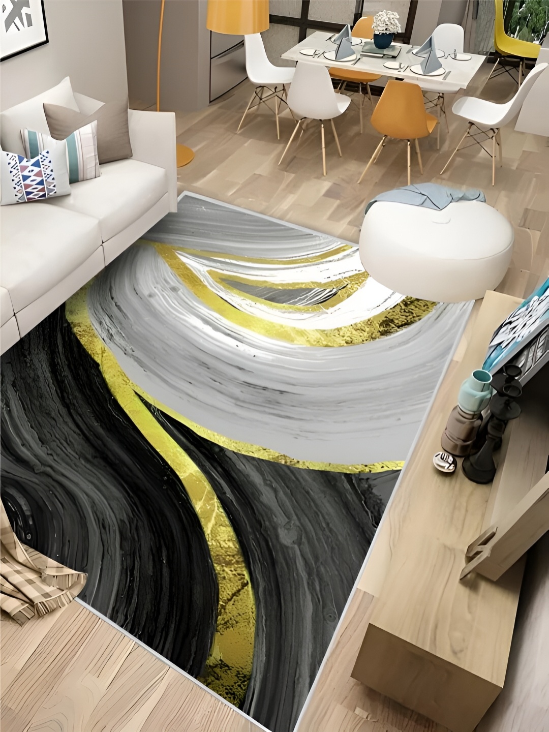 

RUGSMITH Grey & Black Abstract Hand-Tufted Carpet