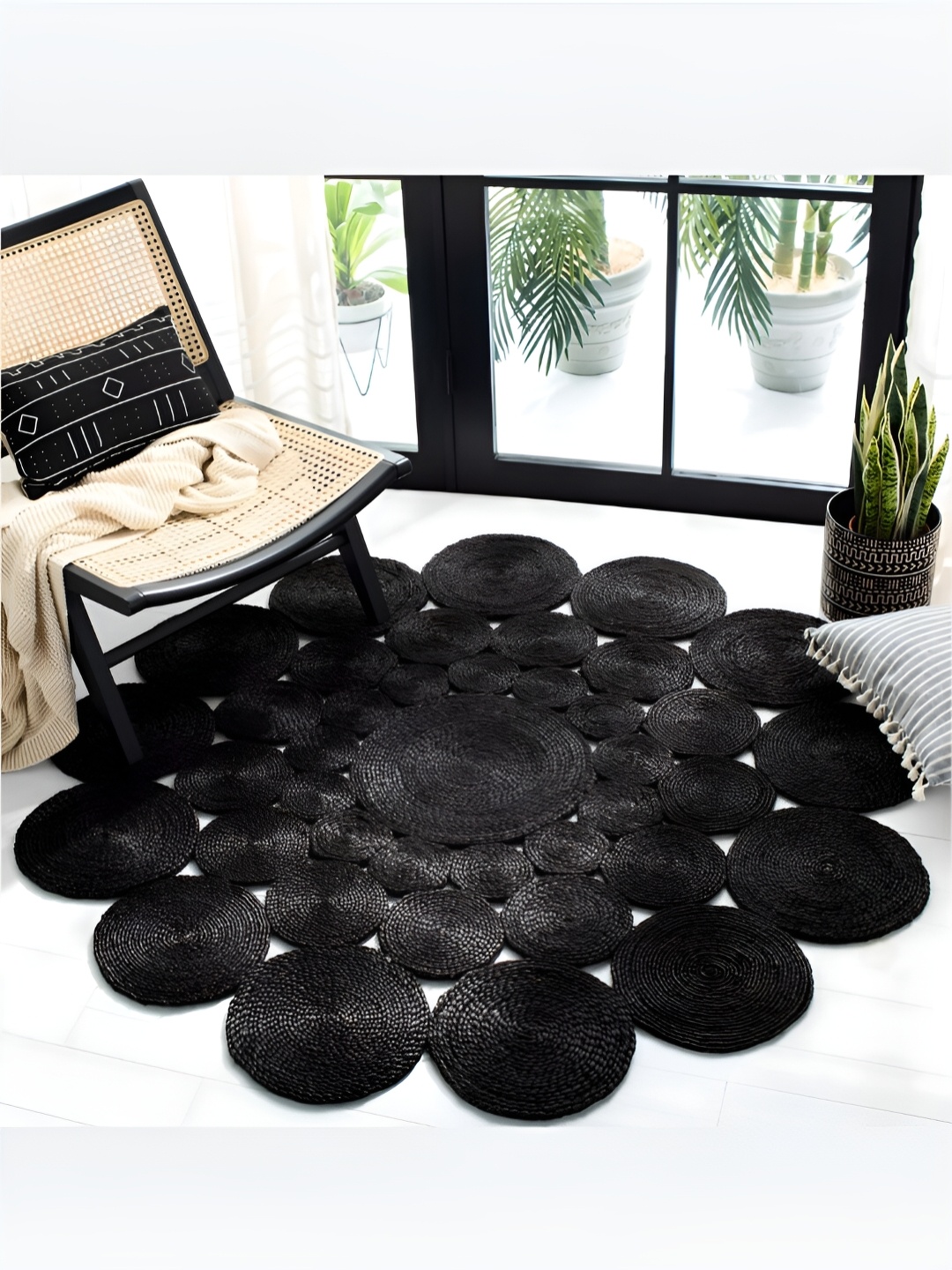 

RUGSMITH Black Abstract Hand-Tufted Carpet