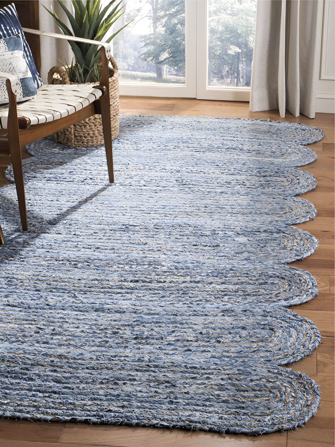

RUGSMITH Blue & Beige Abstract Hand-Tufted Carpet