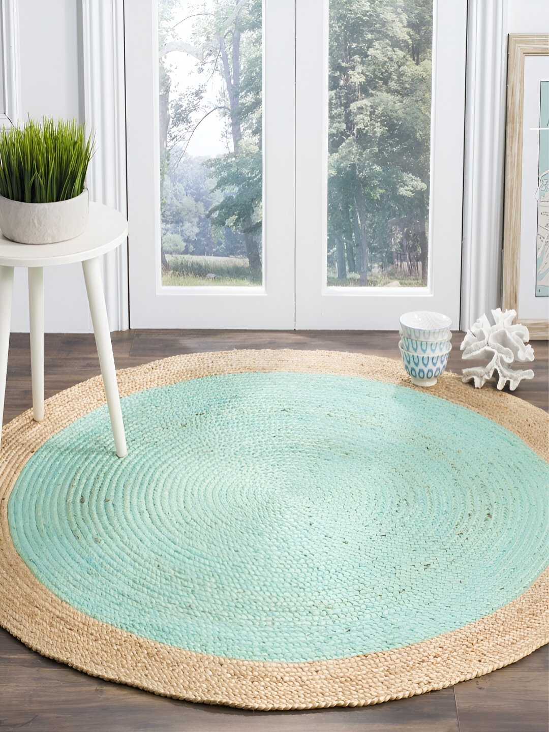 

RUGSMITH Beige & Blue Abstract Hand-Tufted Carpet