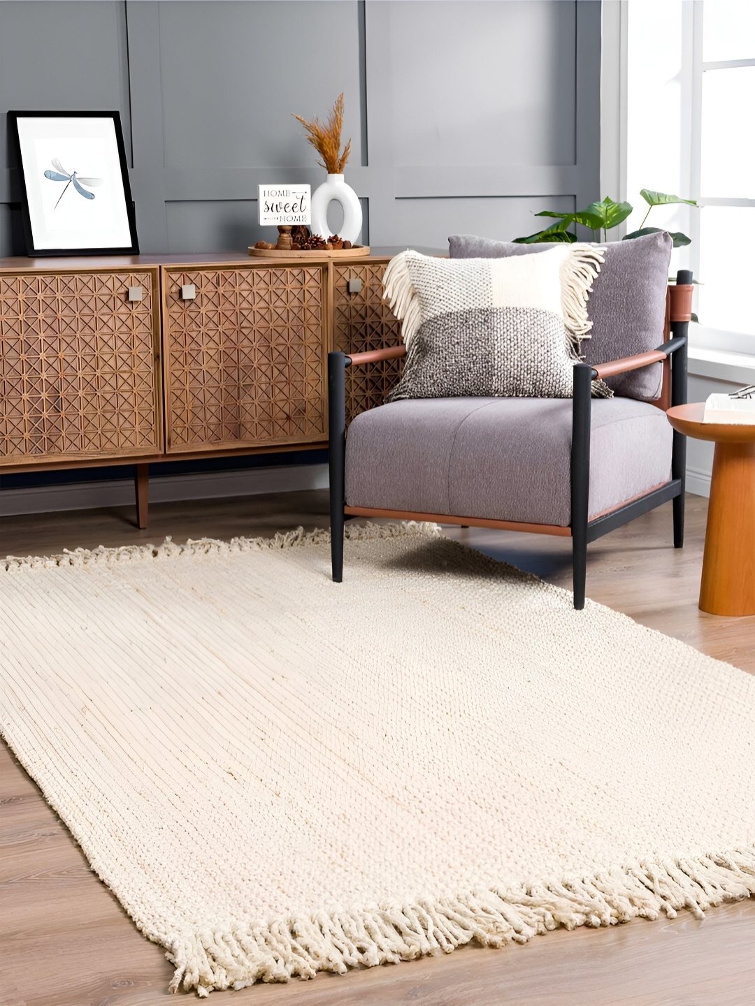 

RUGSMITH White Abstract Hand-Tufted Carpet