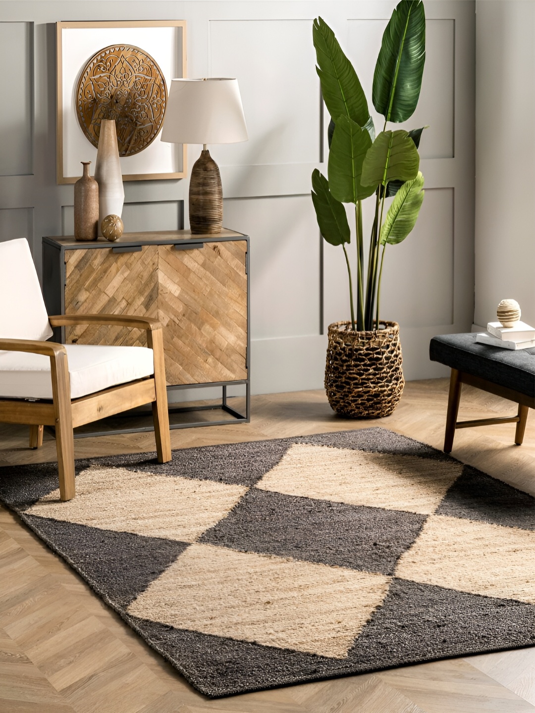 

RUGSMITH Grey Geometric Hand-Tufted Other Carpet