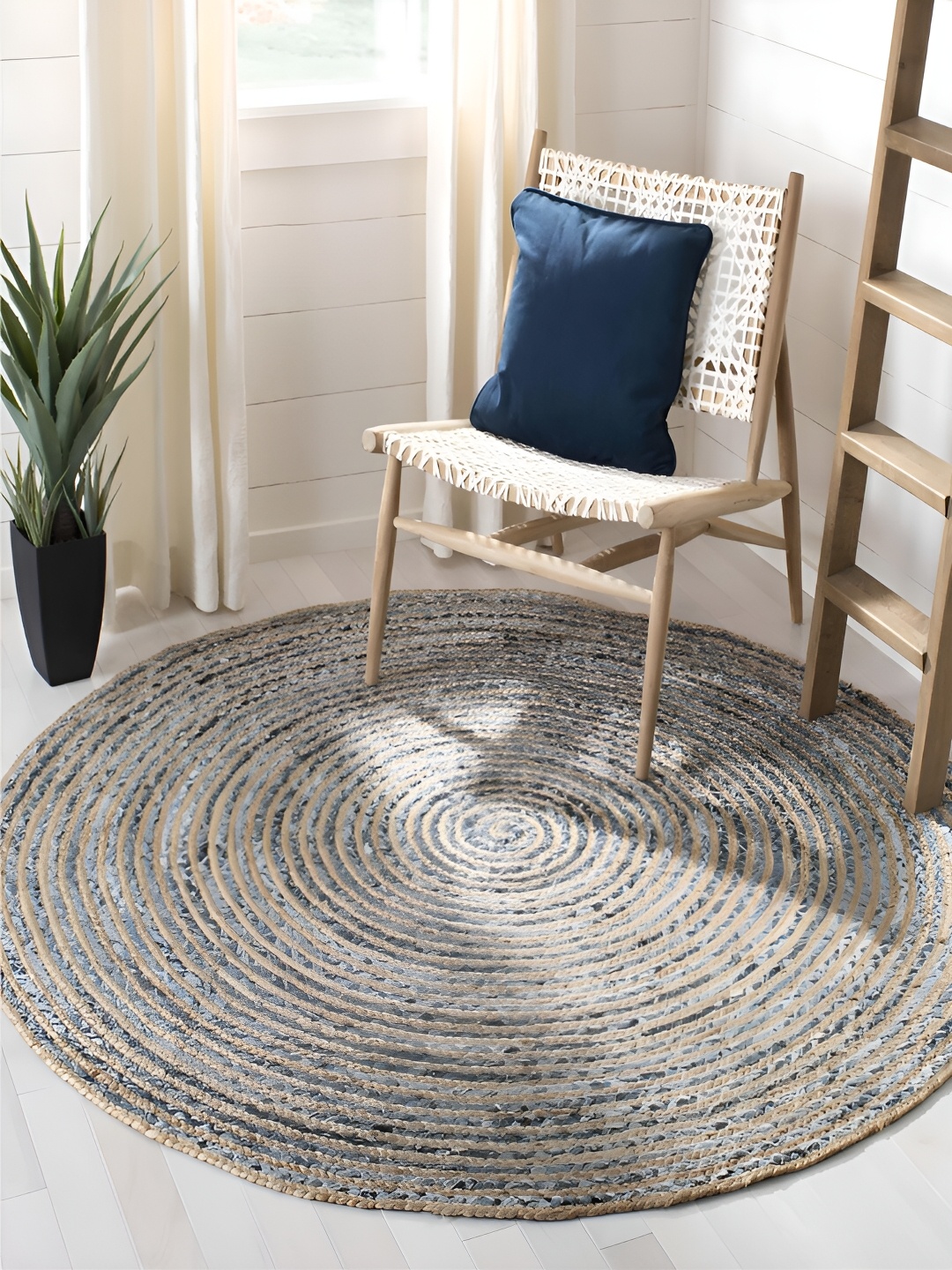 

RUGSMITH Blue & Beige Abstract Hand-Tufted Carpet