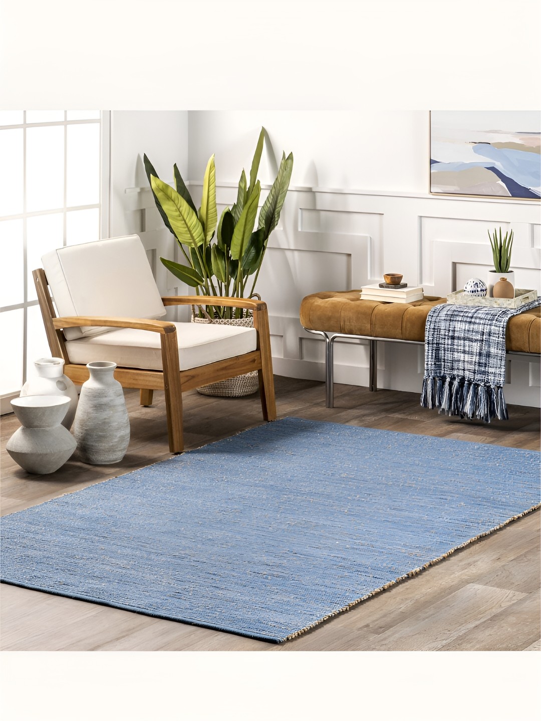 

RUGSMITH Blue Abstract Hand-Tufted Carpet
