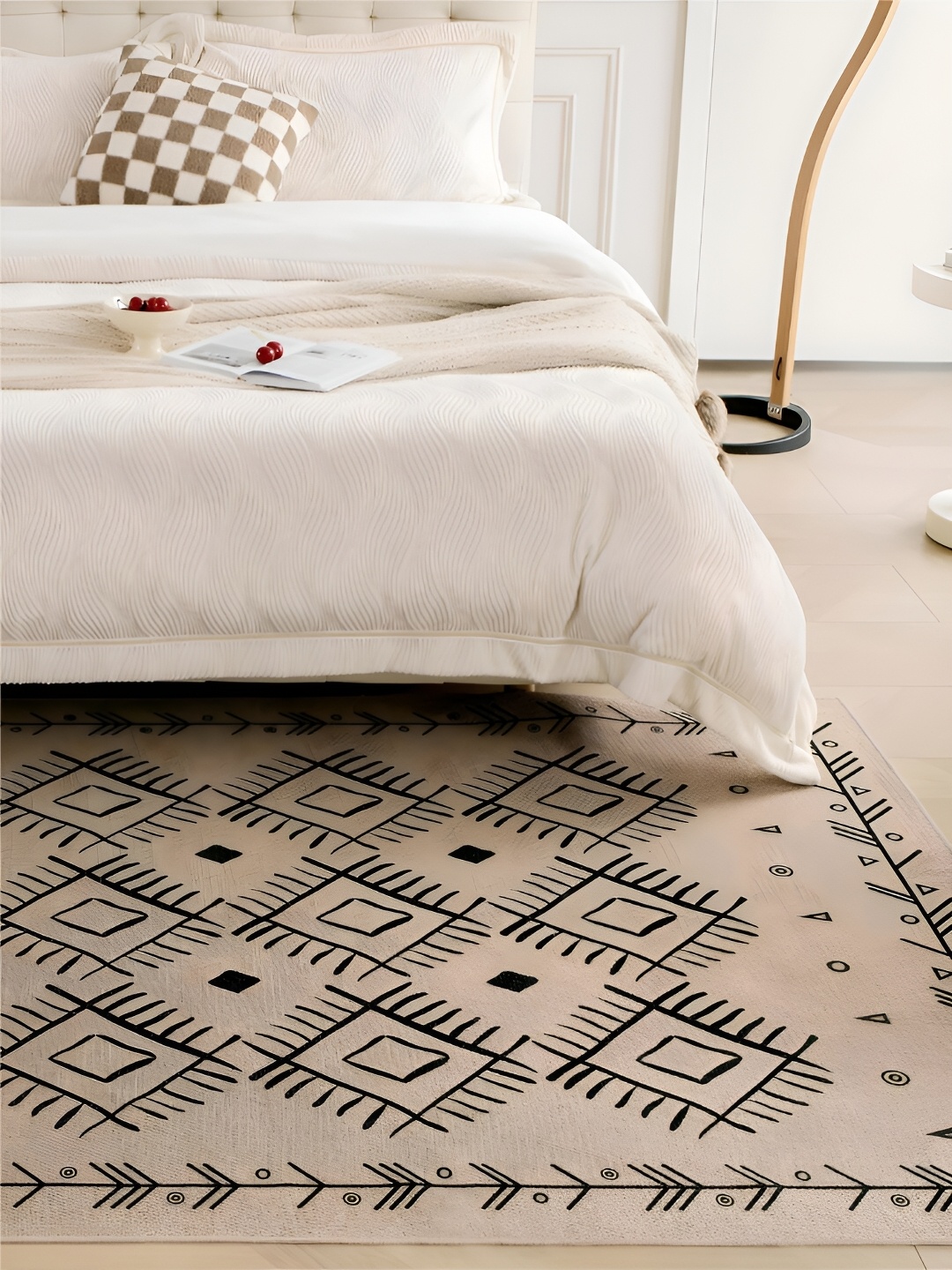 

RUGSMITH Beige & Black Geometric Hand-Tufted Carpet