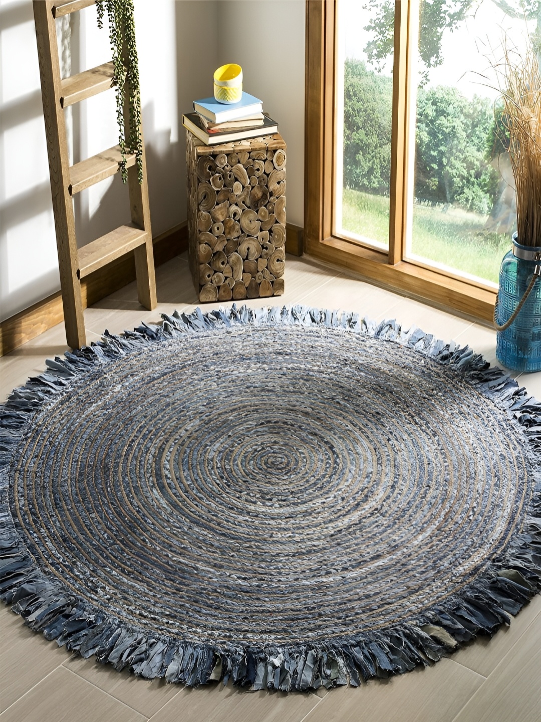 

RUGSMITH Grey & Blue Geometric Hand-Tufted Carpet
