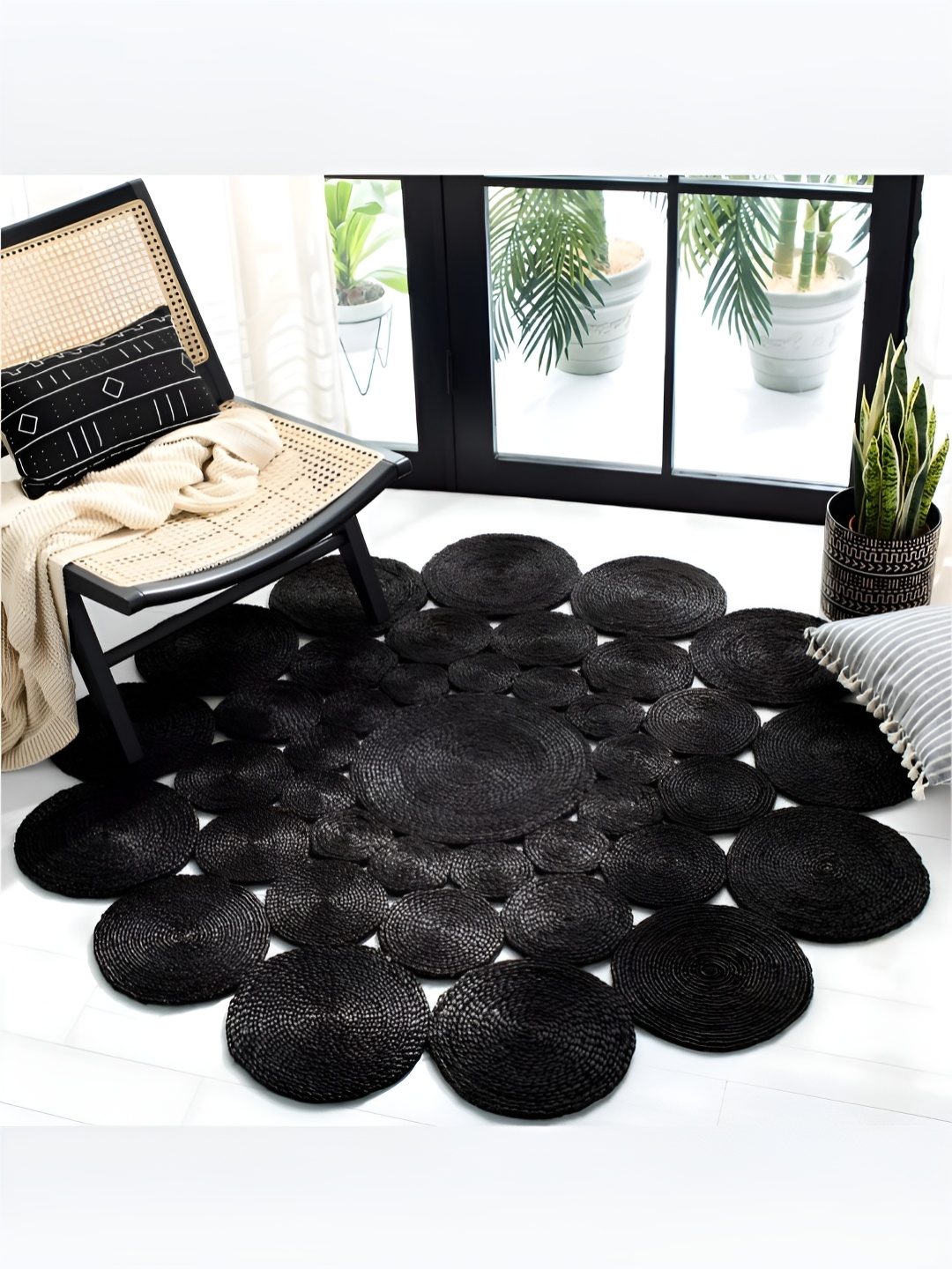 

RUGSMITH Black Abstract Hand-Tufted Other Carpet