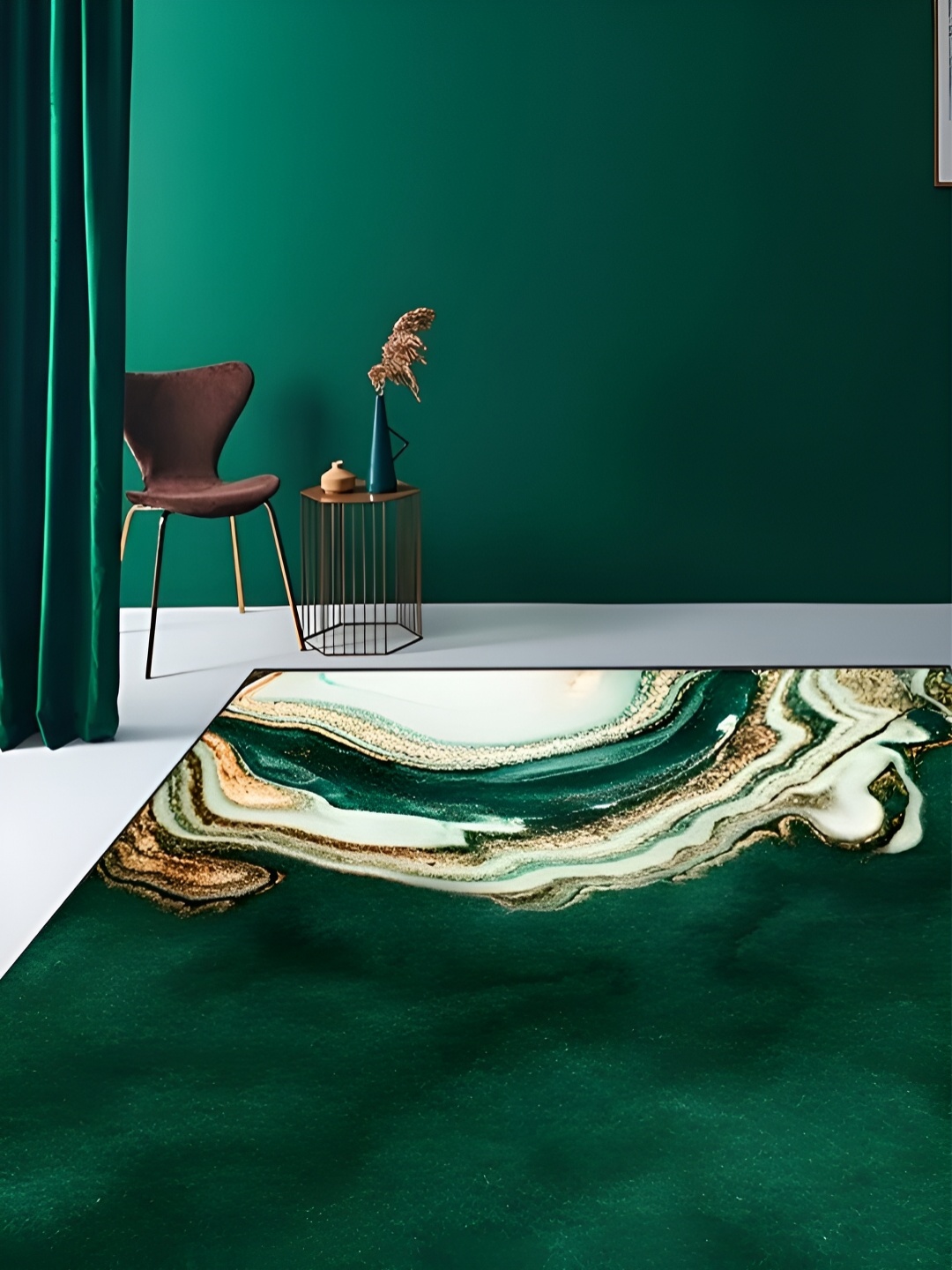 

RUGSMITH Green & White Abstract Hand-Tufted Carpet