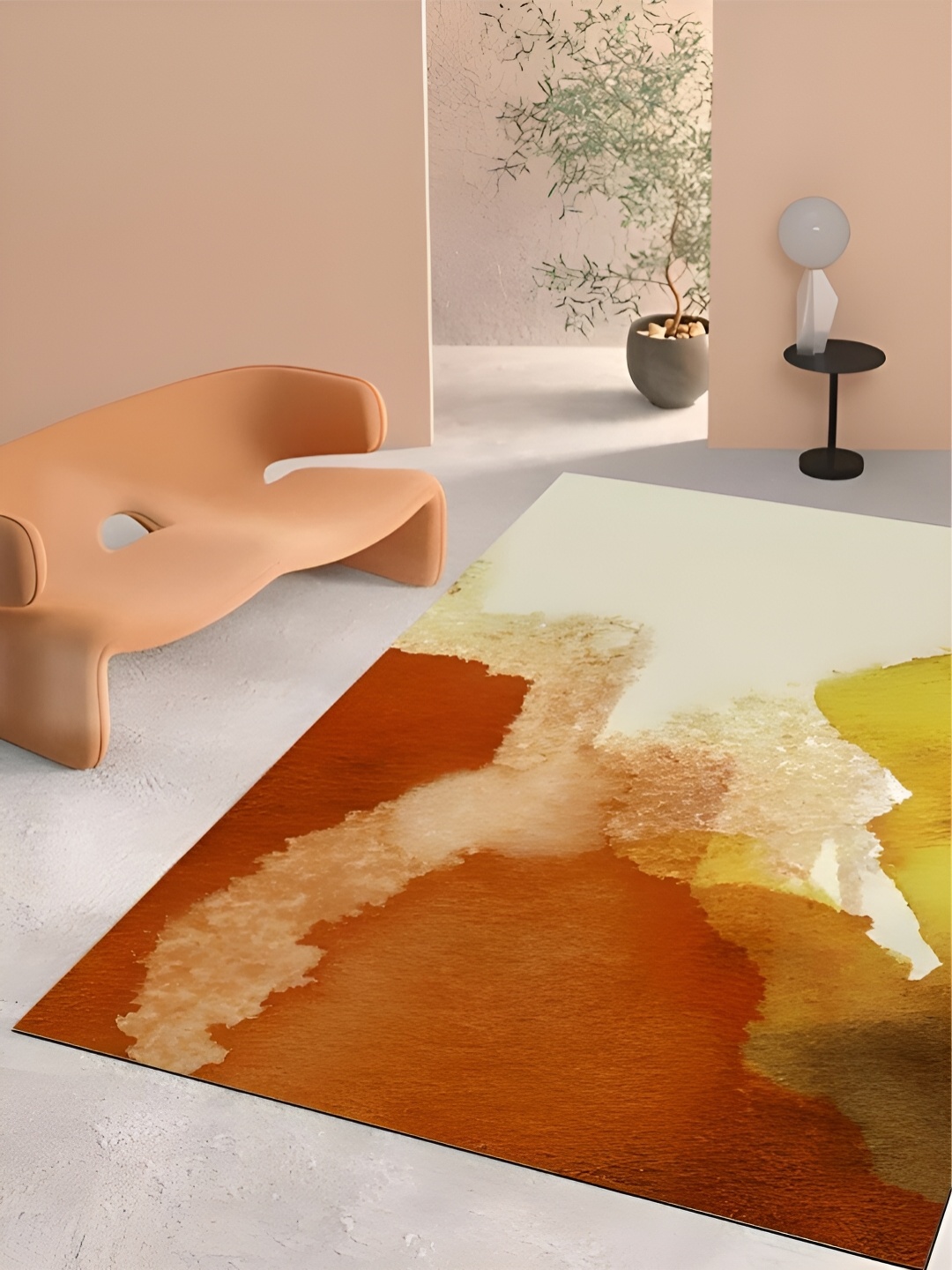 

RUGSMITH Off White & Yellow Abstract Hand-Tufted Carpet