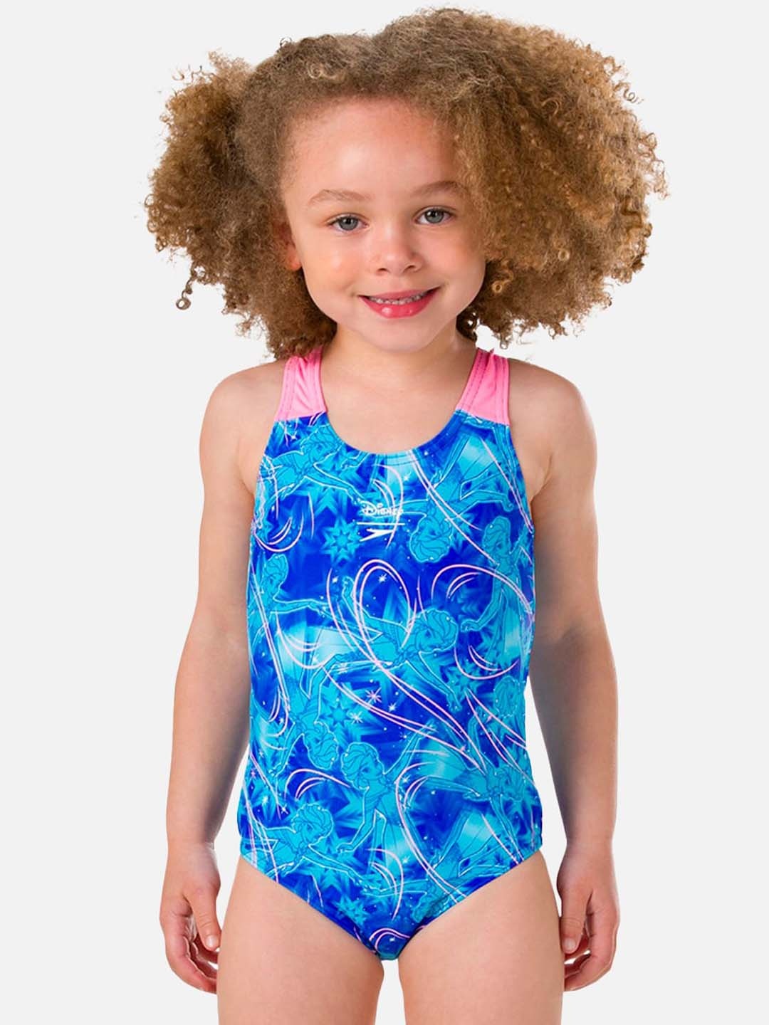 

Speedo Printed Round-Neck Bodysuit, Blue