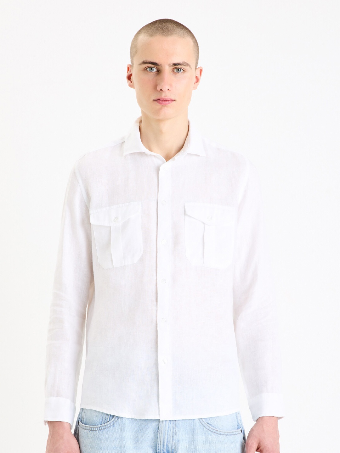 

Celio Classic Spread Collar Casual Shirt, White