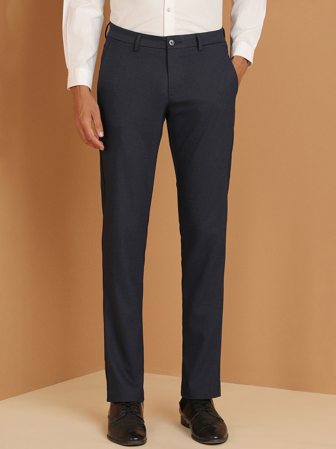 

Allen Solly Men Slim Fit TFormal Trouser, Navy blue