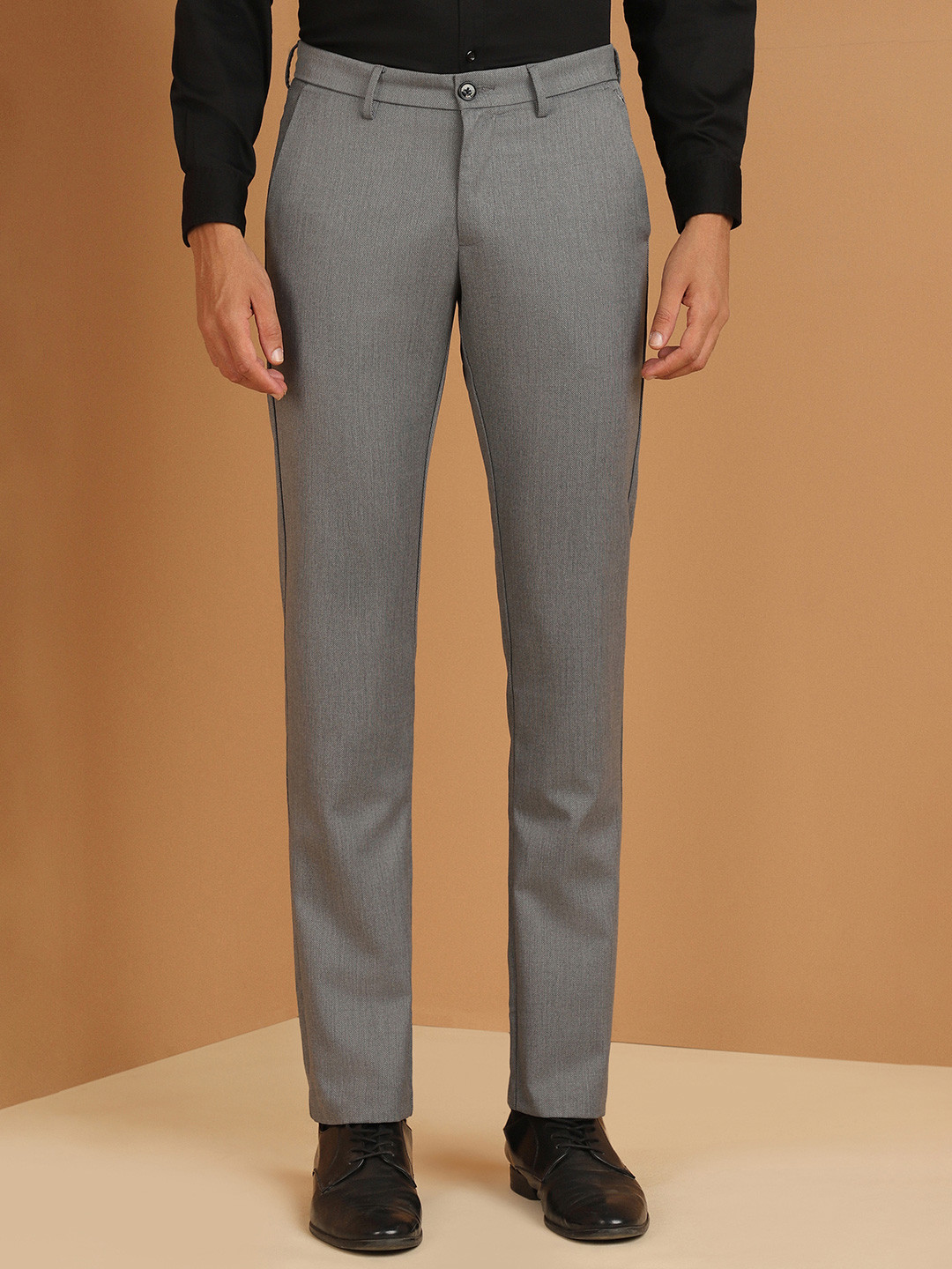 

Allen Solly Men Slim Fit Mid-Rise Formal Trouser, Grey