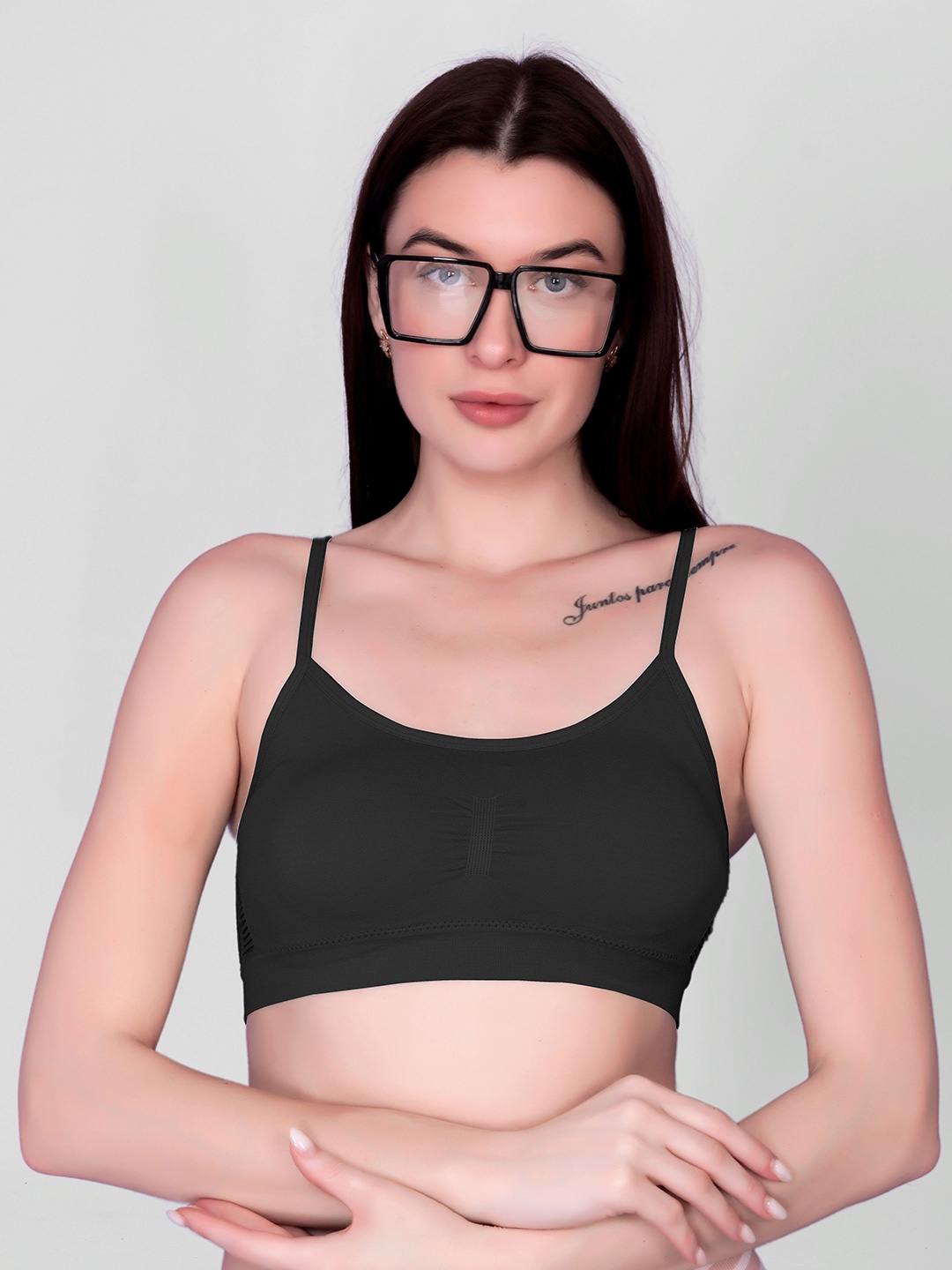

Gopalvilla Removable Padding Full Coverage Beginners Bra with All Day Comfort, Black