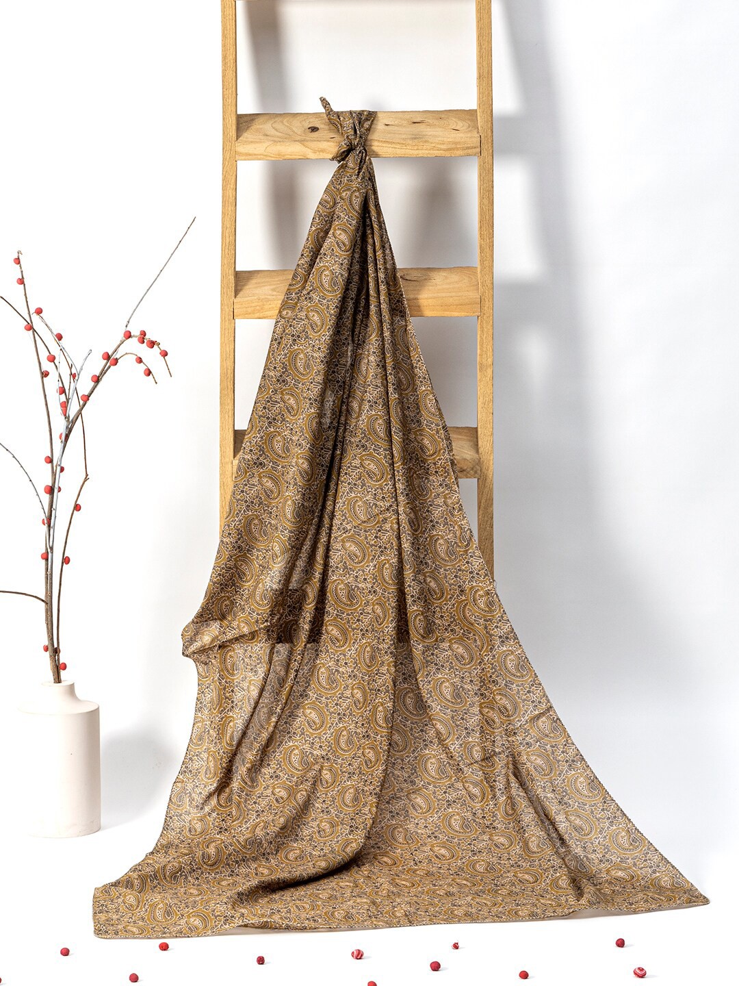 

Contrast Living Floral Printed Pure Cotton Scarf, Olive