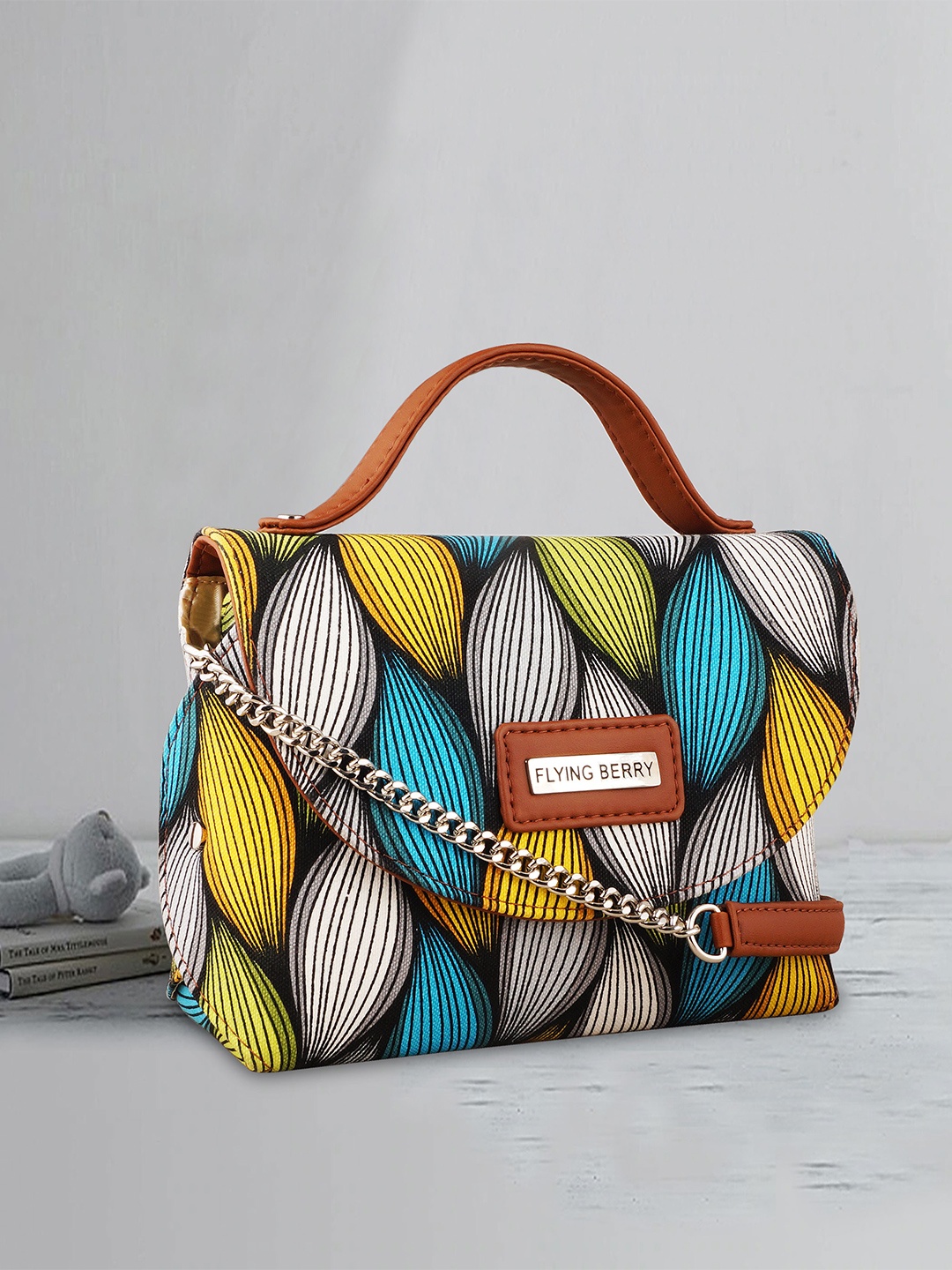 FLYING BERRY Embellished Shopper Handheld Bag, White