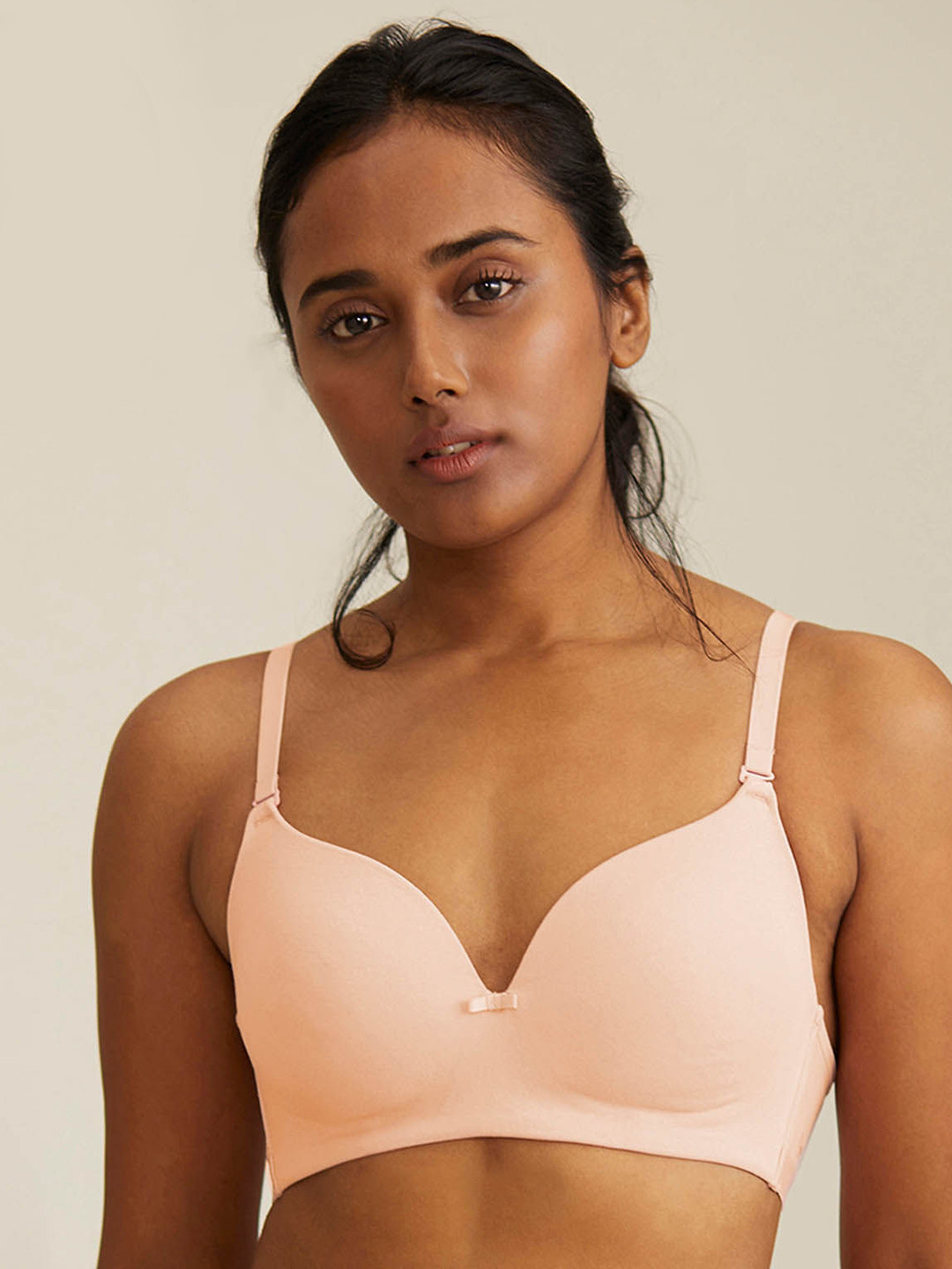 

Nykd Solid Medium Coverage Lightly Padded T-shirt Bra With All Day Comfort, Nude