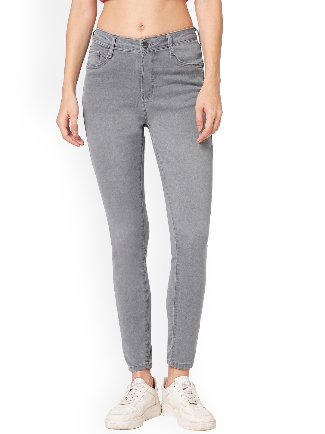 

Kraus Jeans Women Skinny Fit Mid-Rise Jeans, Grey