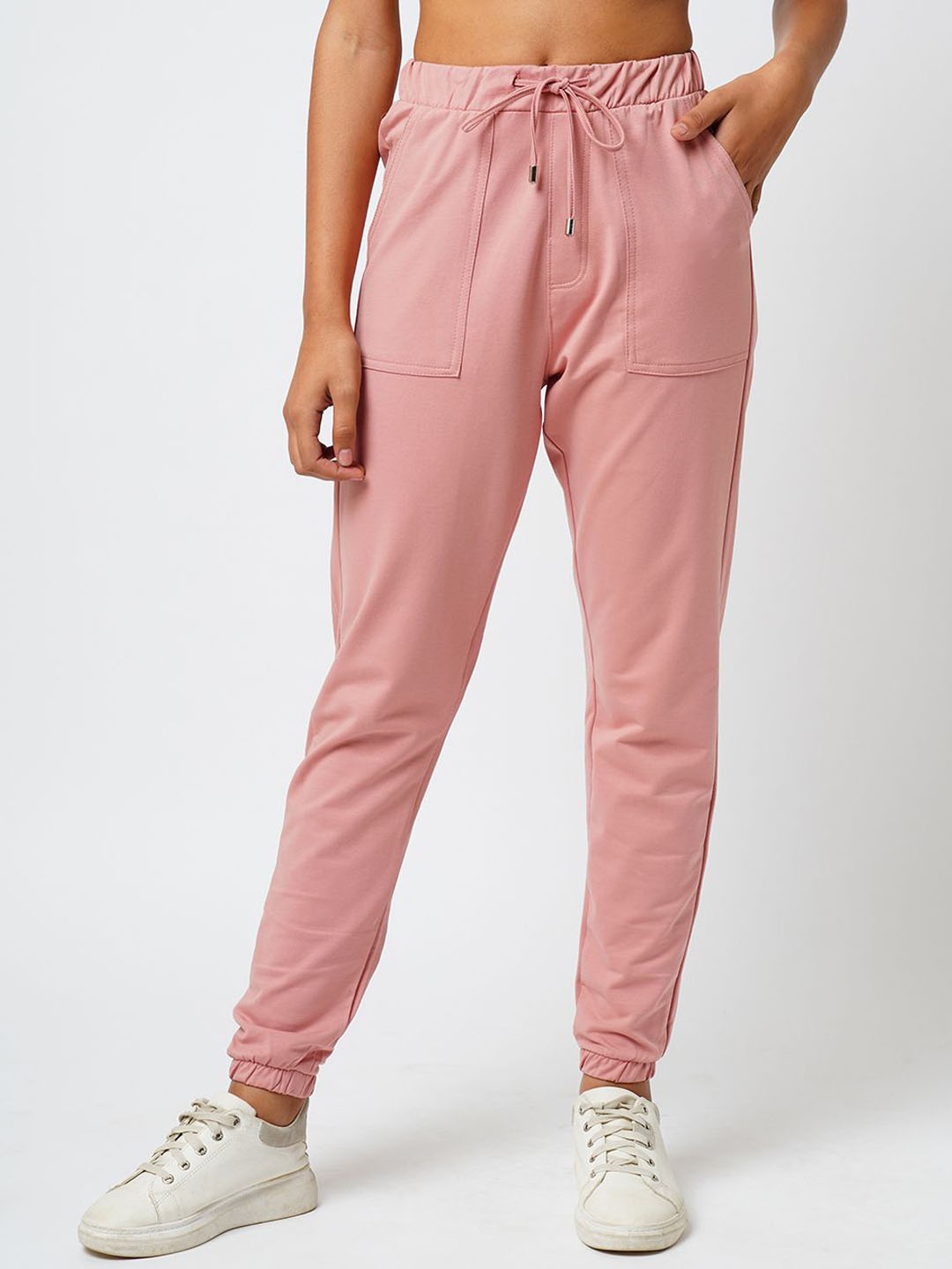 

Kraus Jeans Women Skinny Fit High-Rise Joggers Trousers, Pink