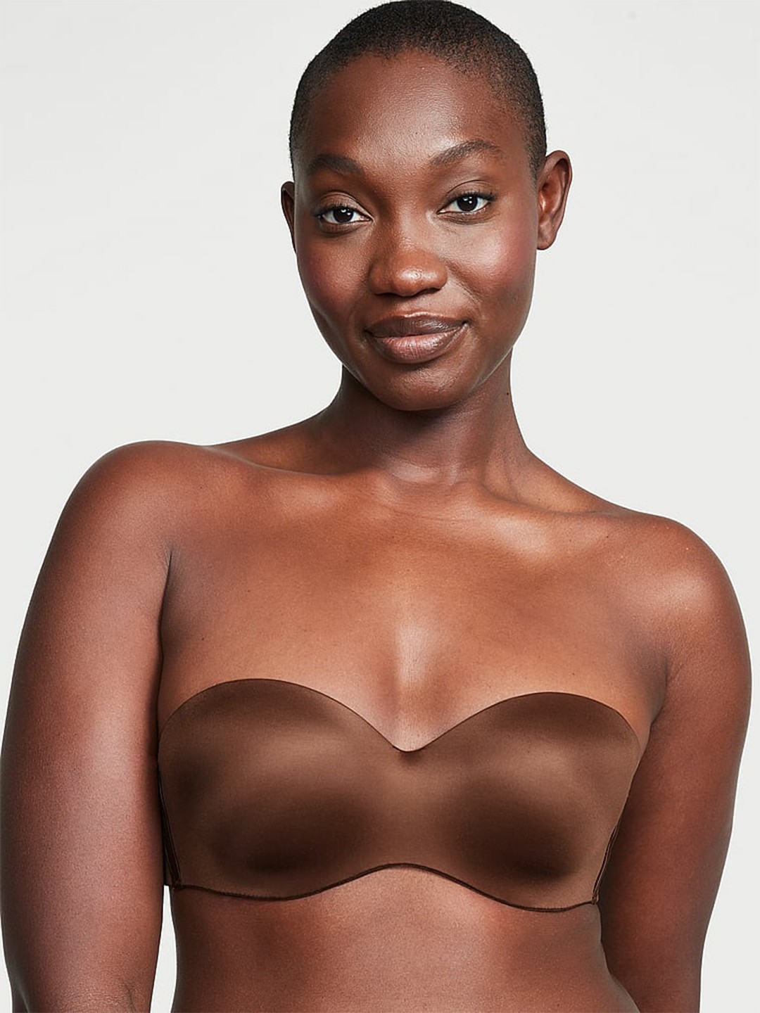 

Victoria's Secret Medium Coverage Lightly Padded Strapless Bra With All Day Comfort, Brown