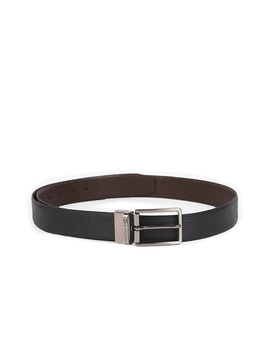 

Louis Philippe Men Textured Leather Formal Belt, Black