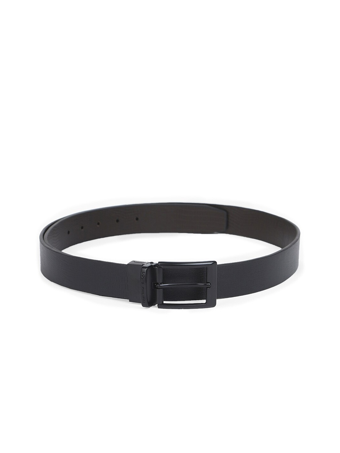 

Louis Philippe Men Textured Leather Formal Belt, Black