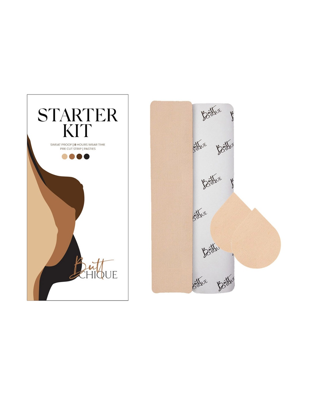

Butt-Chique WomenSet of 2 Sweat Proof Stick-On Lingerie accessories, Beige