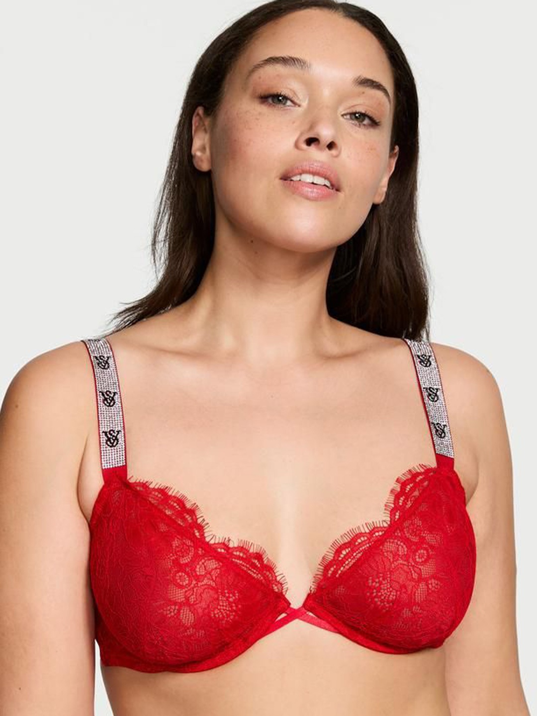 

Victoria's Secret Women Floral Medium Coverage Underwired Lightly Padded Bra, Red