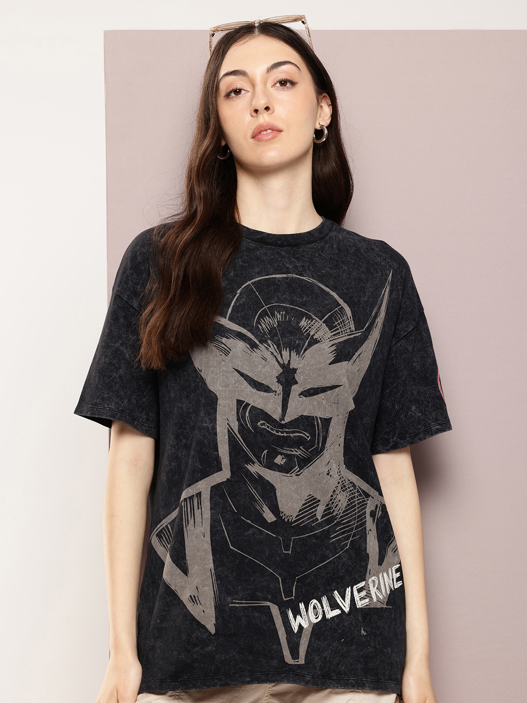 

Kook N Keech Marvel Wolverine Printed Oversized Drop-Shoulder Sleeves T-shirt, Black