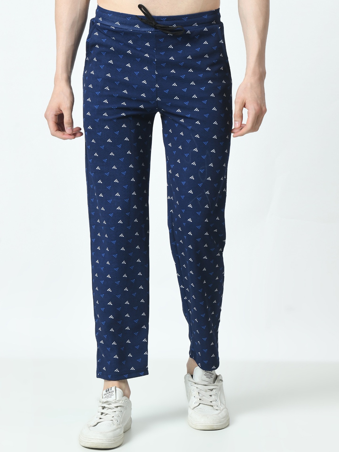 

BAESD Men Abstract Printed Track Pant, Blue
