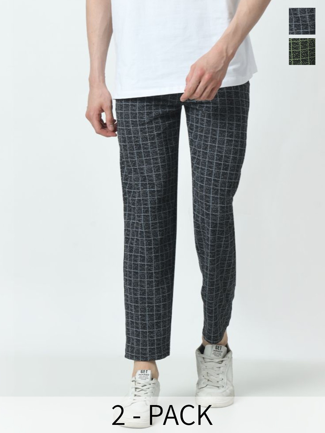 

BAESD Men 2Pcs Mid Rise Track Pant, Black