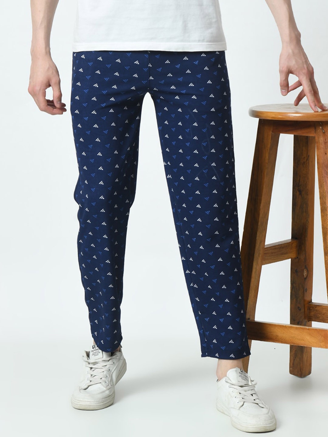 

BAESD Men Pack Of 2 Printed Mid Rise Track Pants, Blue