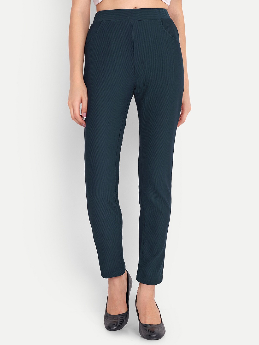 

FNOCKS Women Solid Jeggings, Blue