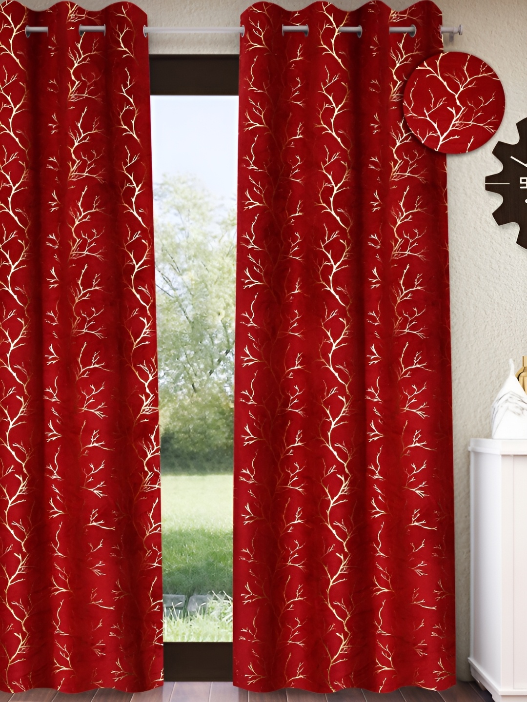 

Home Sizzler Maroon Room Darkening Door Curtain