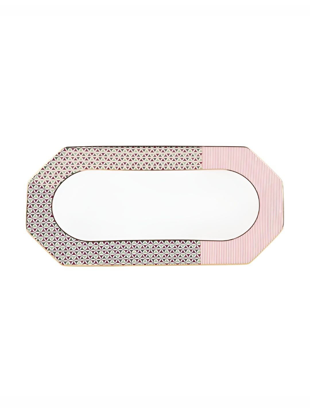 

Izzhaar Pink & White Textured Durable Serving Platter
