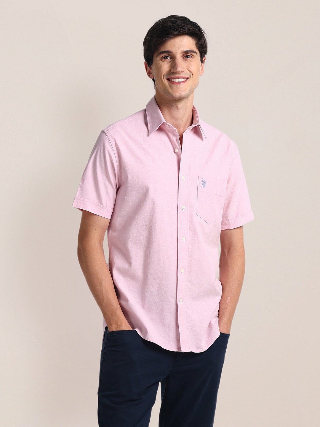 

U.S. Polo Assn. Spread Collar Oxford Casual Shirt, Pink